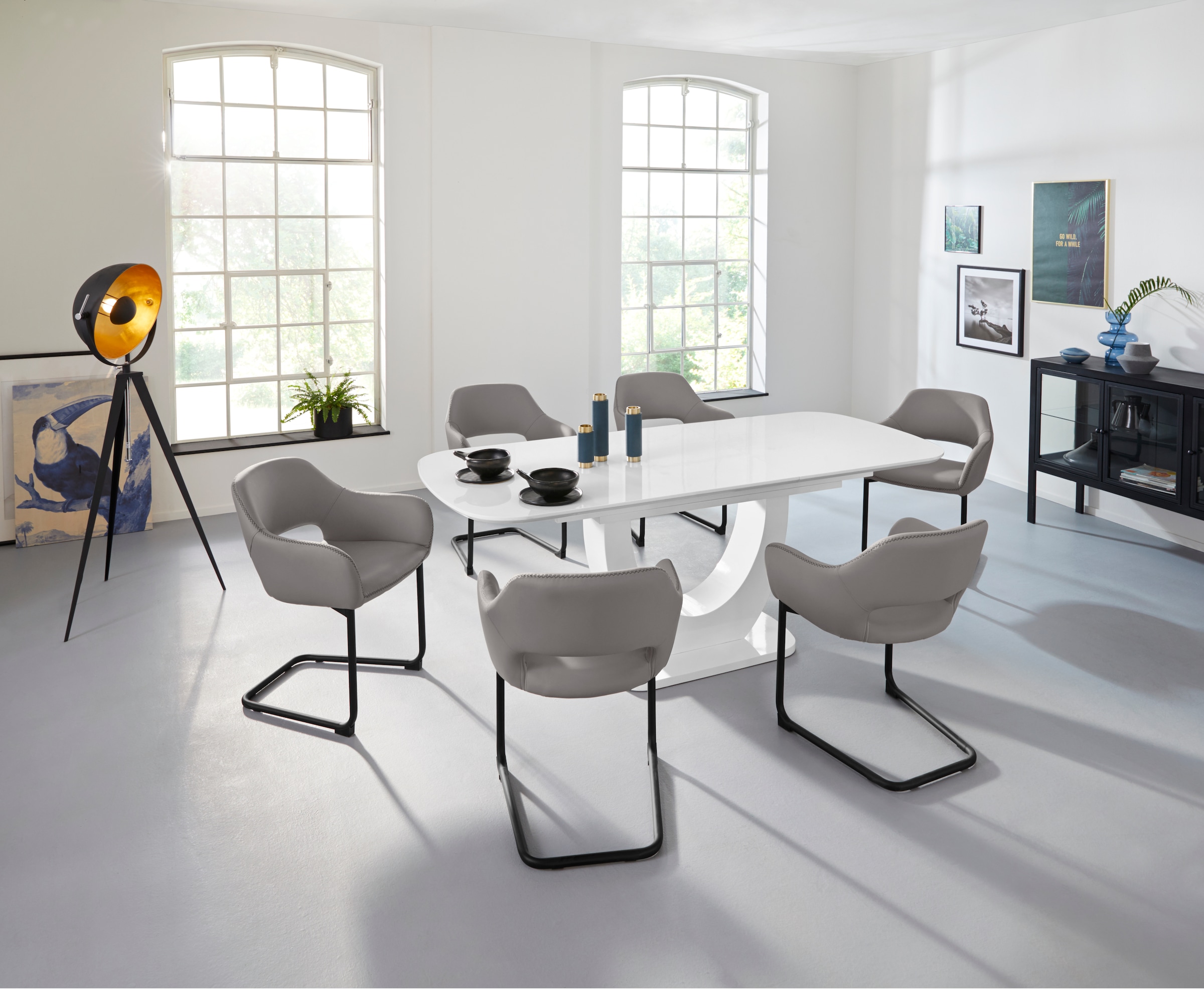 INOSIGN Esstisch »Tisch Nia TOPSELLER!«, (OTTOs Choice), inklusive Einlegeplatte, mit einer Hochglanz-Optik, Breite 160-200 cm
