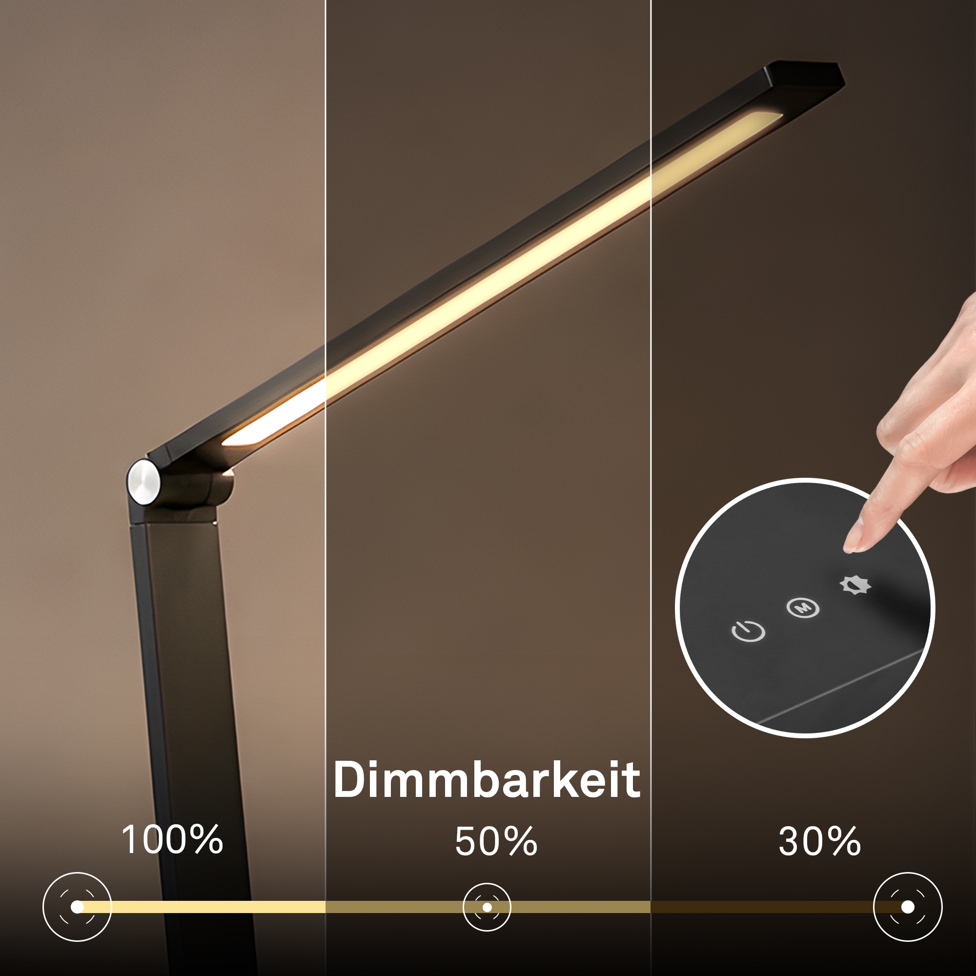 Briloner Leuchten LED Tischleuchte »RICK« LED-Modul 1 Stk. warmweiß - kaltweiß 18x38x31,5 cm, Büro, Kinderzimmer