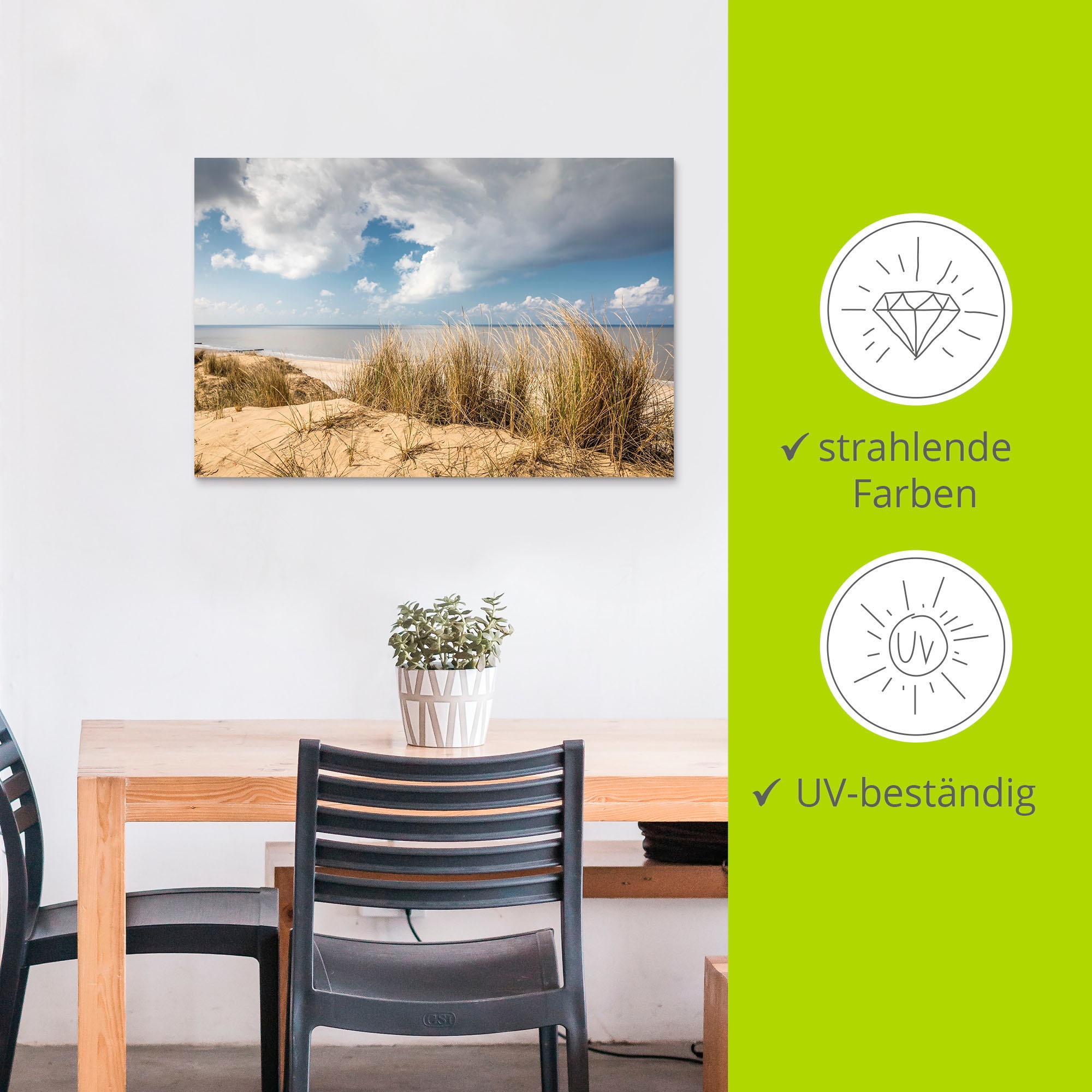 Artland Wandbild »Weg durch die Dünen am Roten Kliff«, Strandbilder, (1 St.), als Alubild, Outdoorbild, Leinwandbild, Poster in verschied. Größen