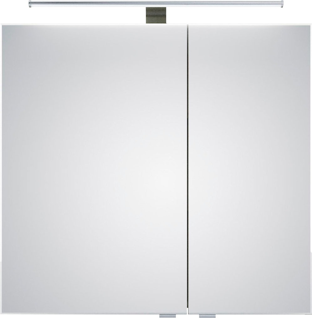 Saphir Badmöbel-Set »6005 Sprint 3-teilig, Keramik-Waschtisch mit LED-Spiegelschrank«, (4 St.), Midischrank, inkl. Türdämpfer, 3 Türen, 4 Schubladen, Bad-Set
