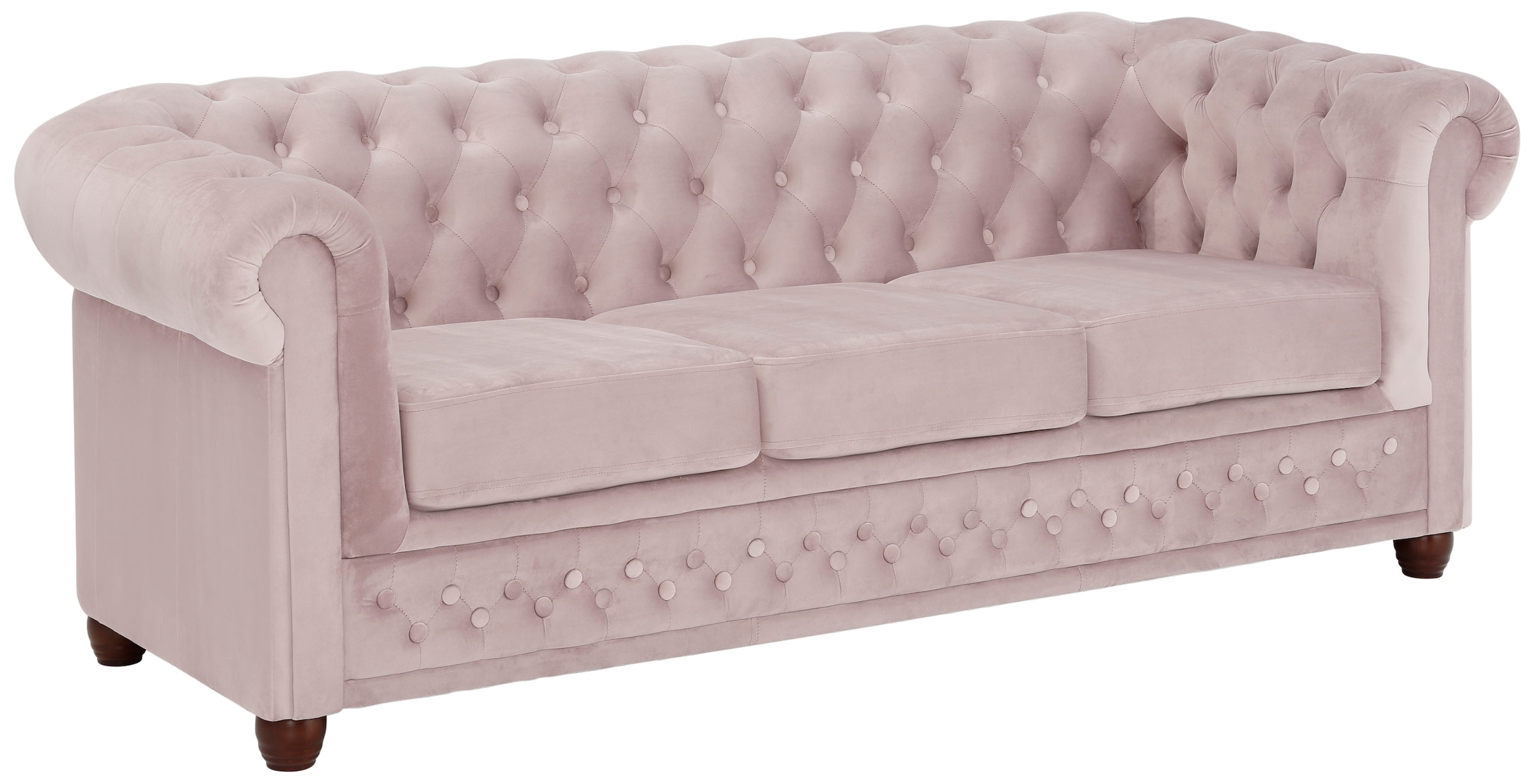 Home affaire Chesterfield-Sofa »New Castle«, mit hochwertiger Knopfheftung in Chesterfield-Design, B/T/H: 203/86/72