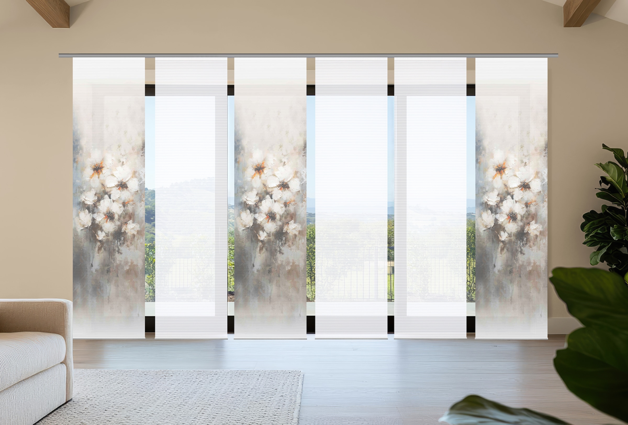 HOME in green Schiebegardine »ARISTEA« Paneelwagen 6 Stk. tlg. Bambusoptik, günstig online kaufen