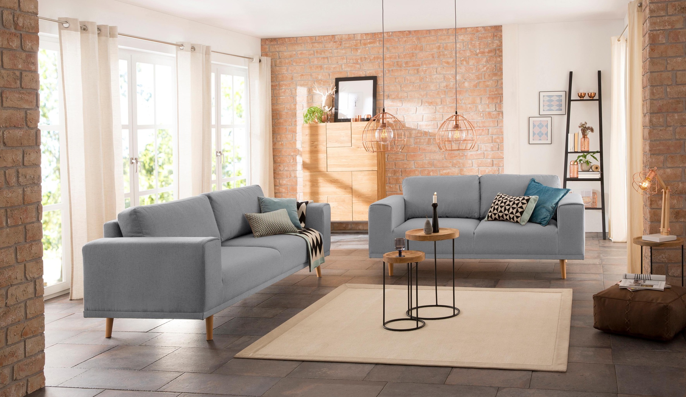 Home affaire 2-Sitzer »Lasse«, im scandinavischem Stil mit Holzfüßen