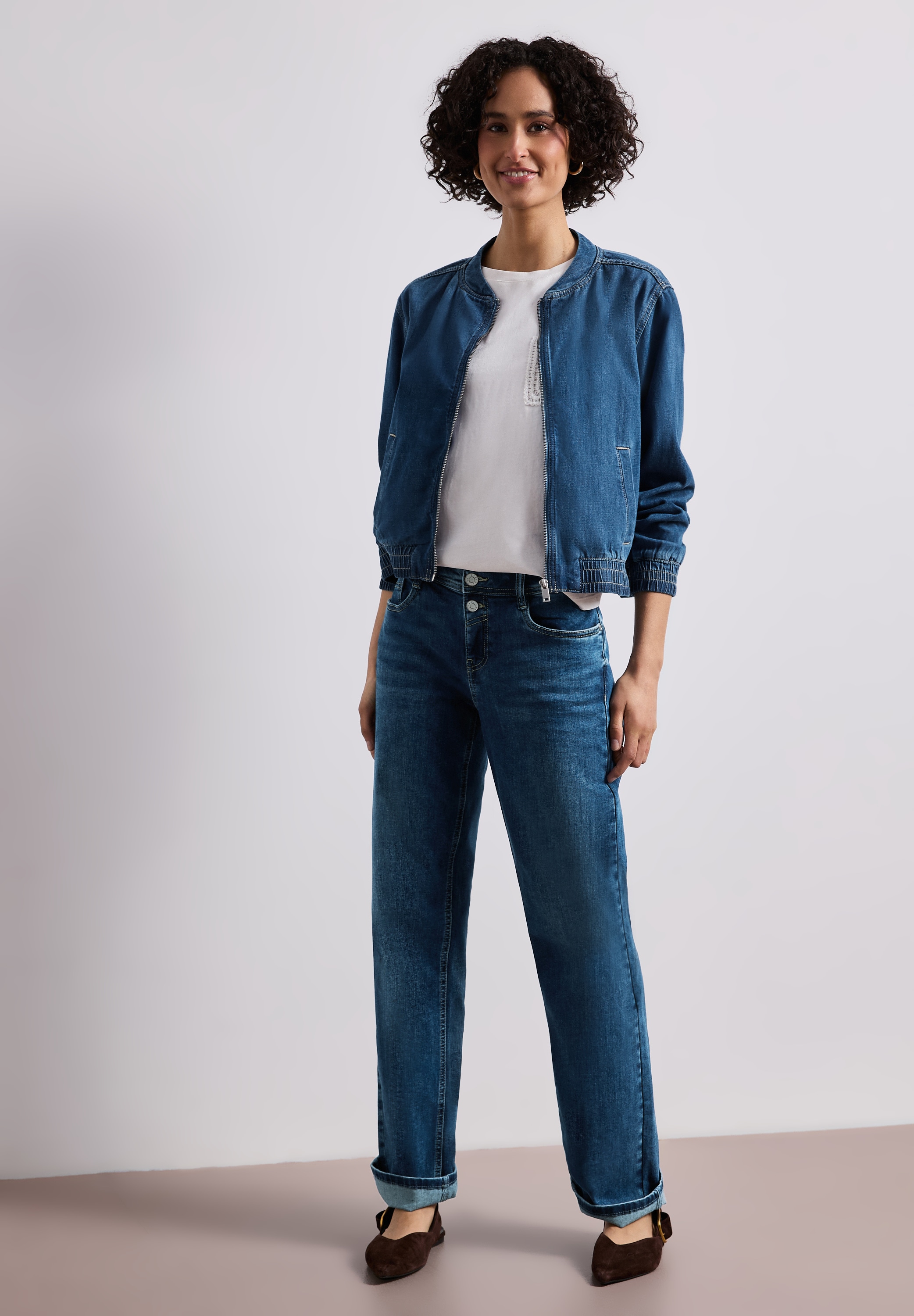 STREET ONE Blouson leicht verkürzter Schnitt, mit Blousonkragen