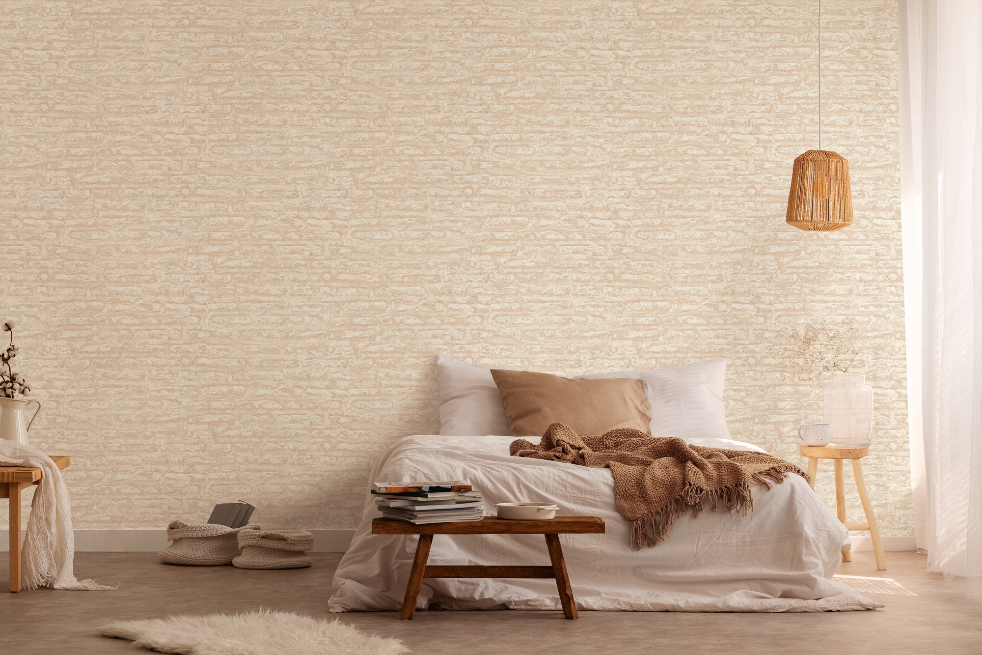 A.S. Création Vliestapete »Attractive 2 Tapete Steinwand«, matt-gemustert-neutral, Steinoptik steintapete steinoptik steinwand Hellbraun Tapeten Design