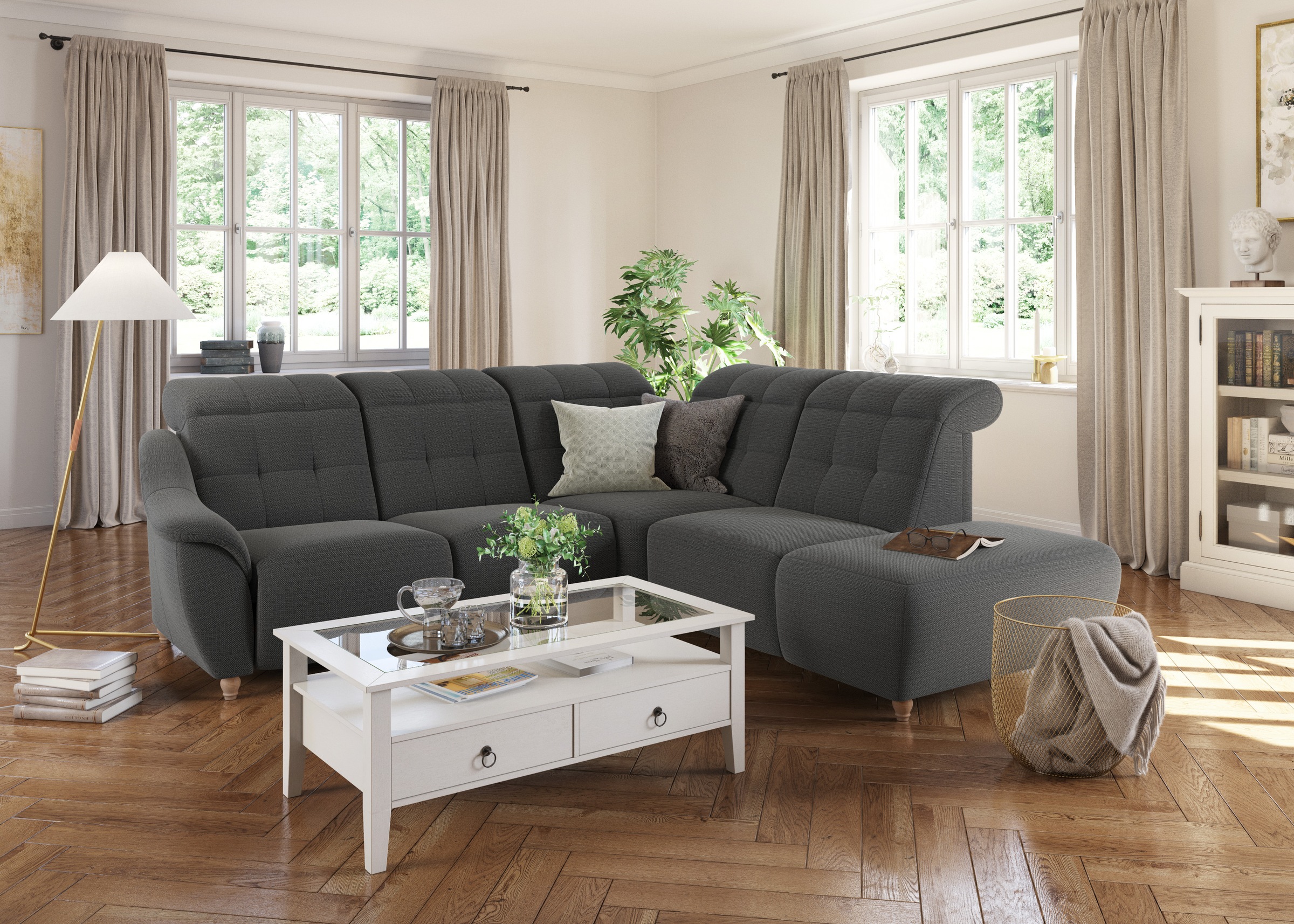 Home affaire Ecksofa »Boston L-Form« Kopfteilverstellung an jeder Sitzfläch günstig online kaufen