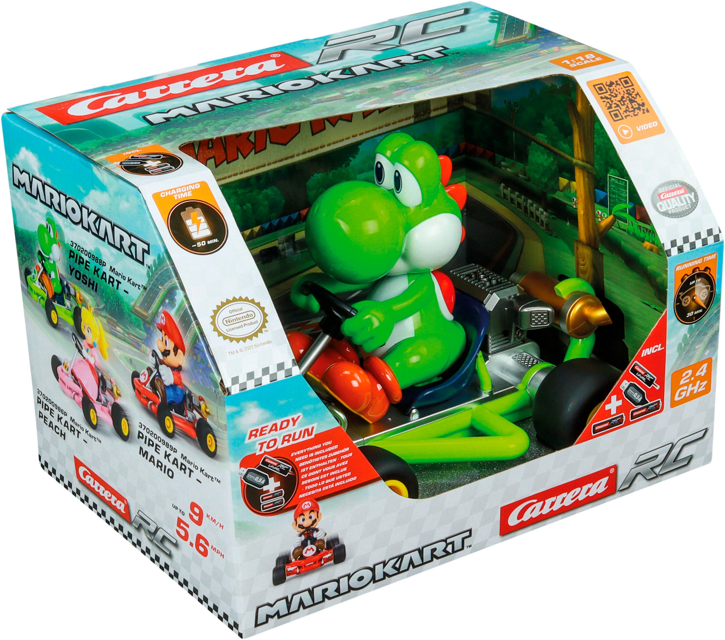 Carrera® RC-Auto »Carrera® RC Mario Kart™ - Pipe Kart, Yoshi, 2,4GHz«