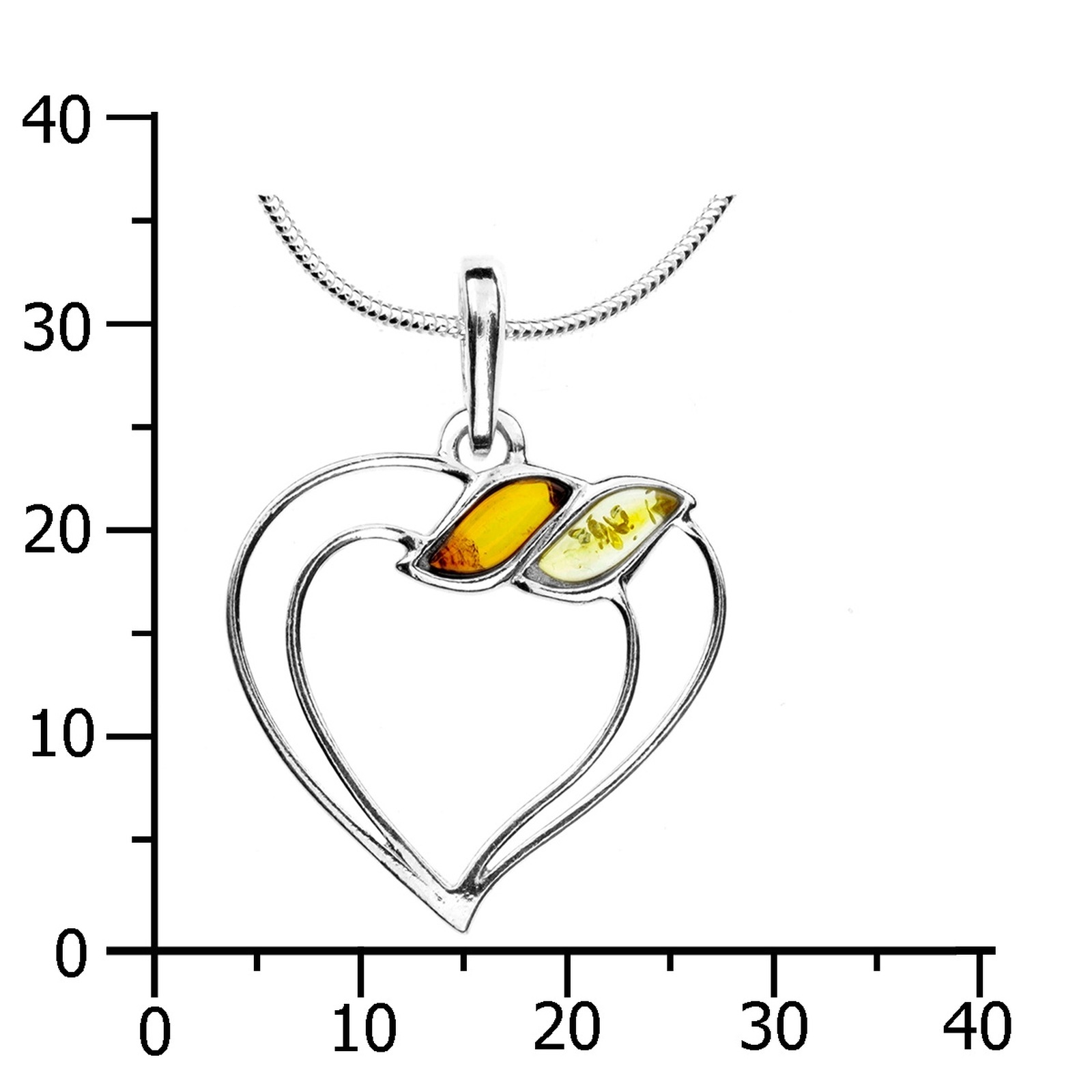 OSTSEE-SCHMUCK Kette mit Anhänger »Ostsee-Schmuck Kette mit Anhänger Herz Kette mit Anhänger Herz«, (2 tlg.)