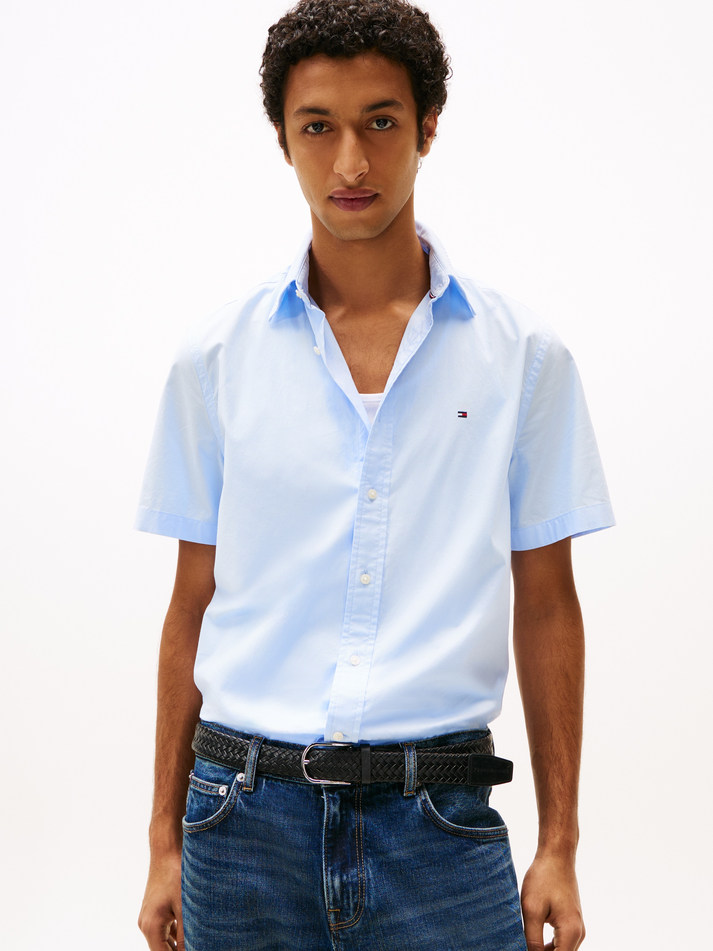Tommy Hilfiger Kurzarmhemd »FLEX POPLIN SOLID S/S SHIRT«