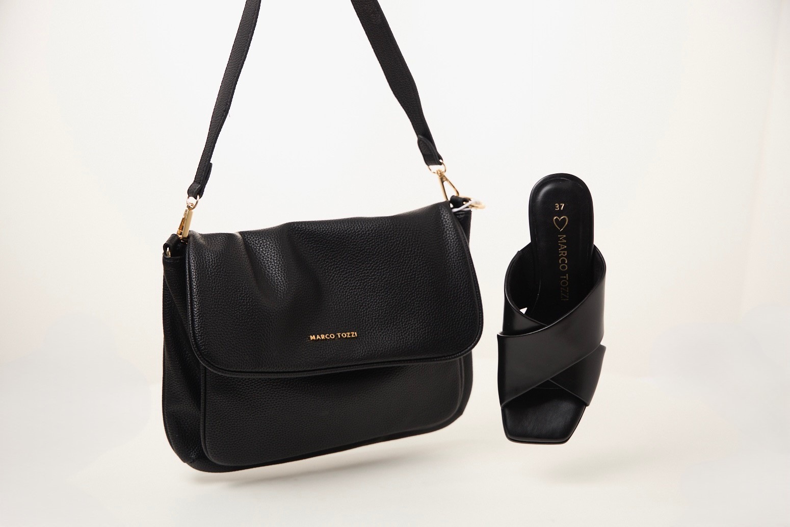 MARCO TOZZI Umhängetasche Damen Handtasche, Schultertasche mit Logoschriftzug