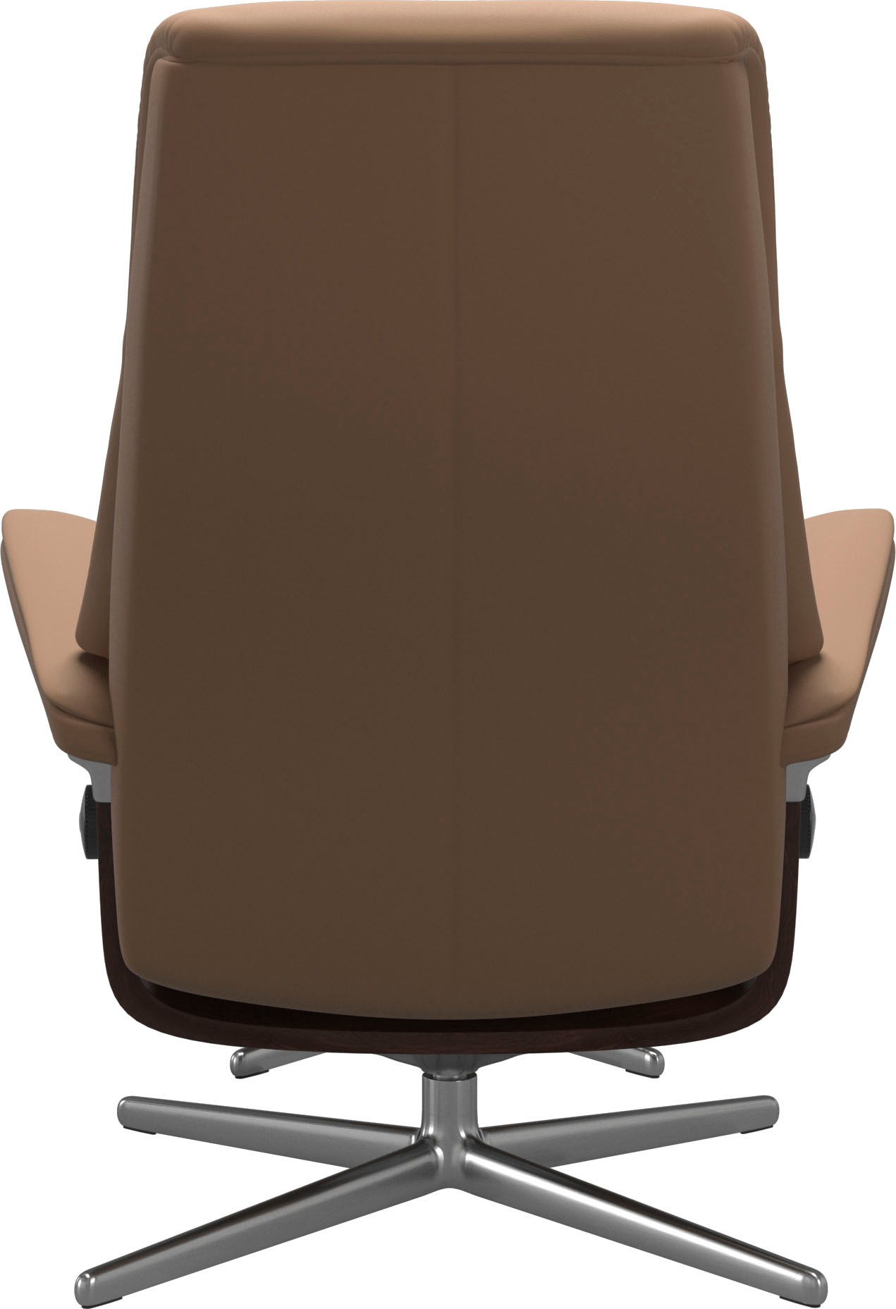 Stressless® Relaxsessel »View«, (Set, Relaxsessel mit Hocker), mit Hocker, mit Cross Base, Größe S, M & L, Holzakzent Braun