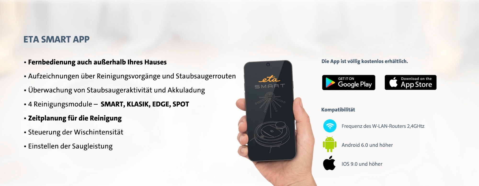 eta Nass-Trocken-Saugroboter »Falco Smart ETA251590000«