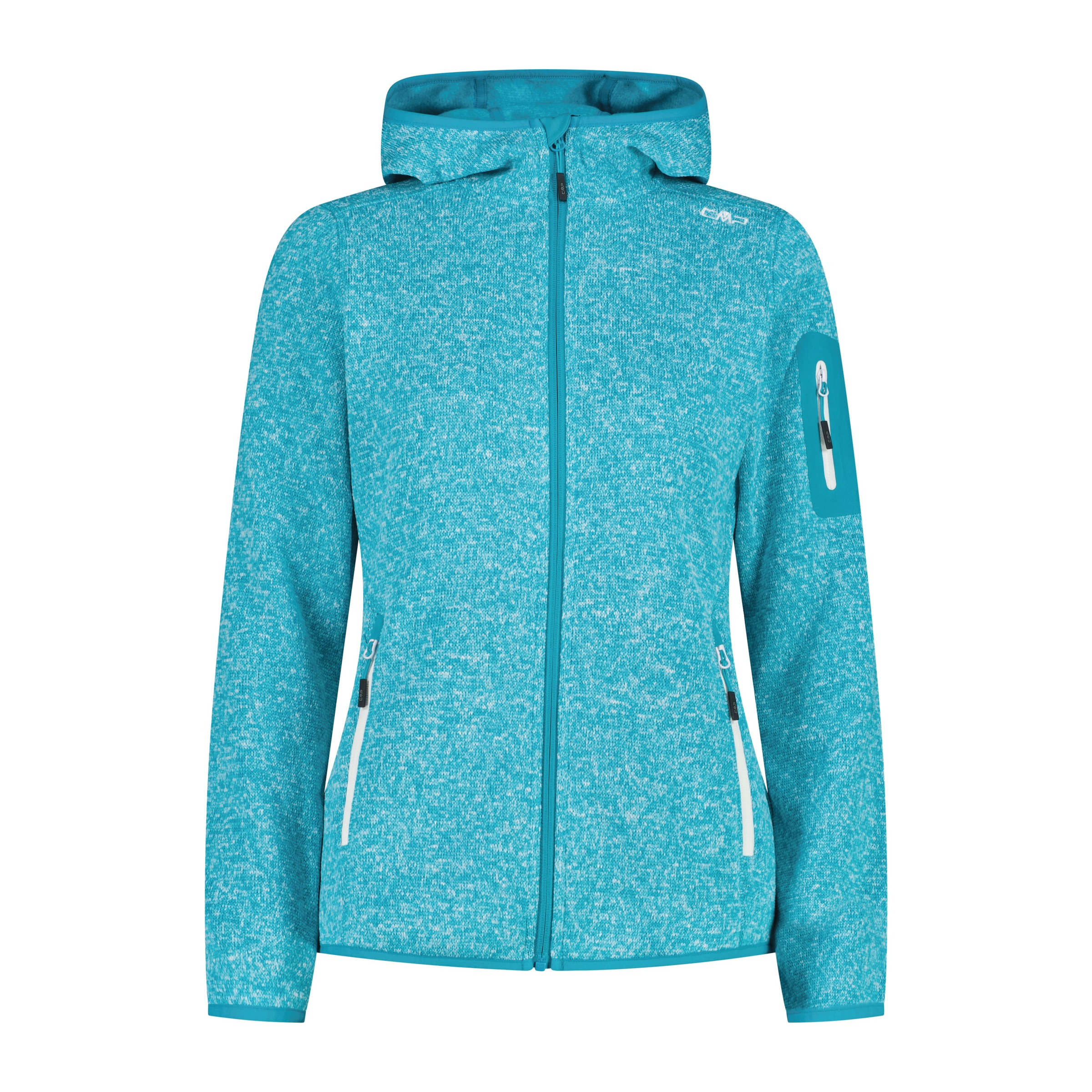 CMP Strickfleecejacke »KNITTED MELANGE HOODY WOMAN HOODY«, (1 St.), mit Kapuze, Wärmend und