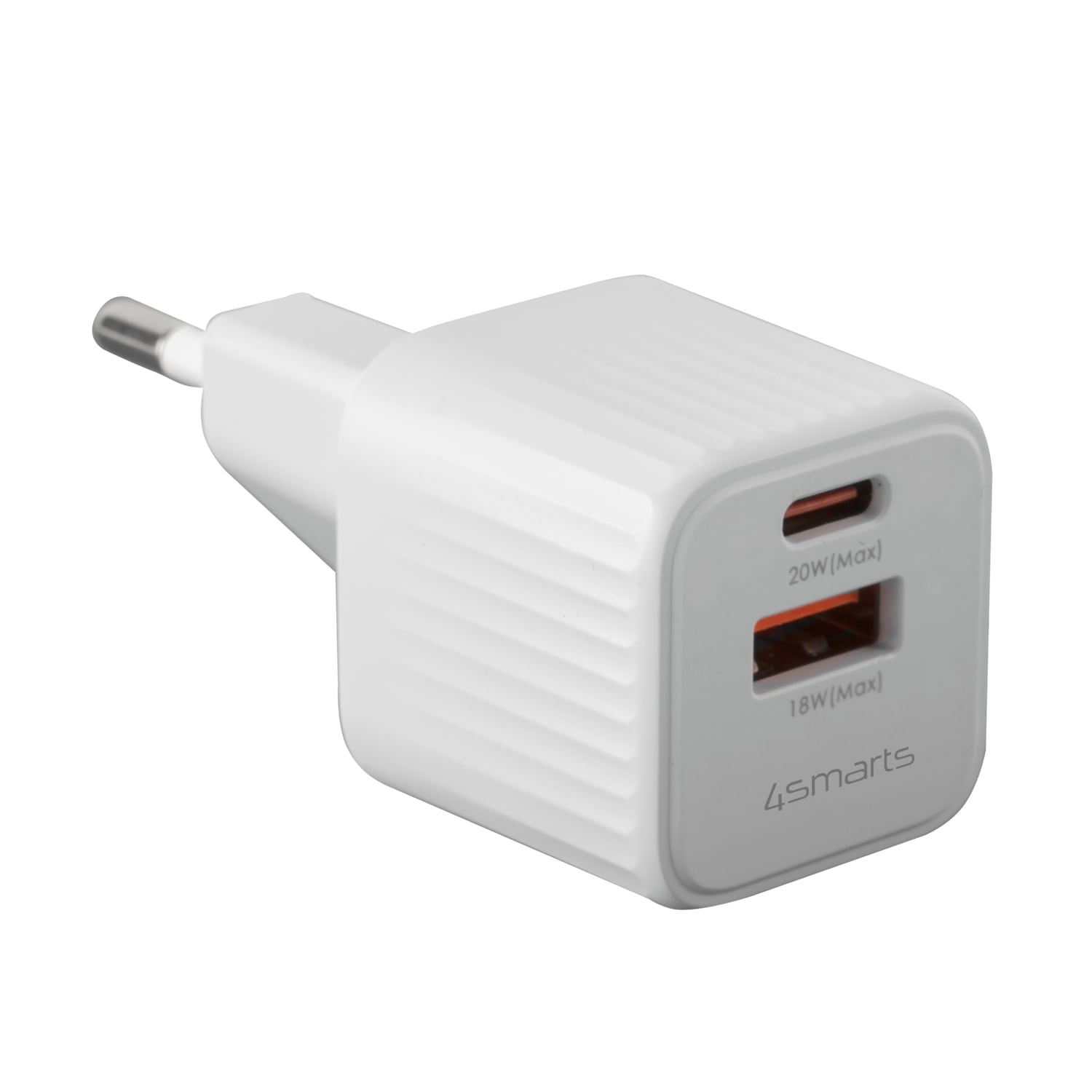 4smarts USB-Ladegerät »VoltPlug Duos Mini PD 20W + USB-C Kabel«, USB-A USB-C Fast Charge Samsung Galaxy Apple iPhone Huawei Xiaomi Sony