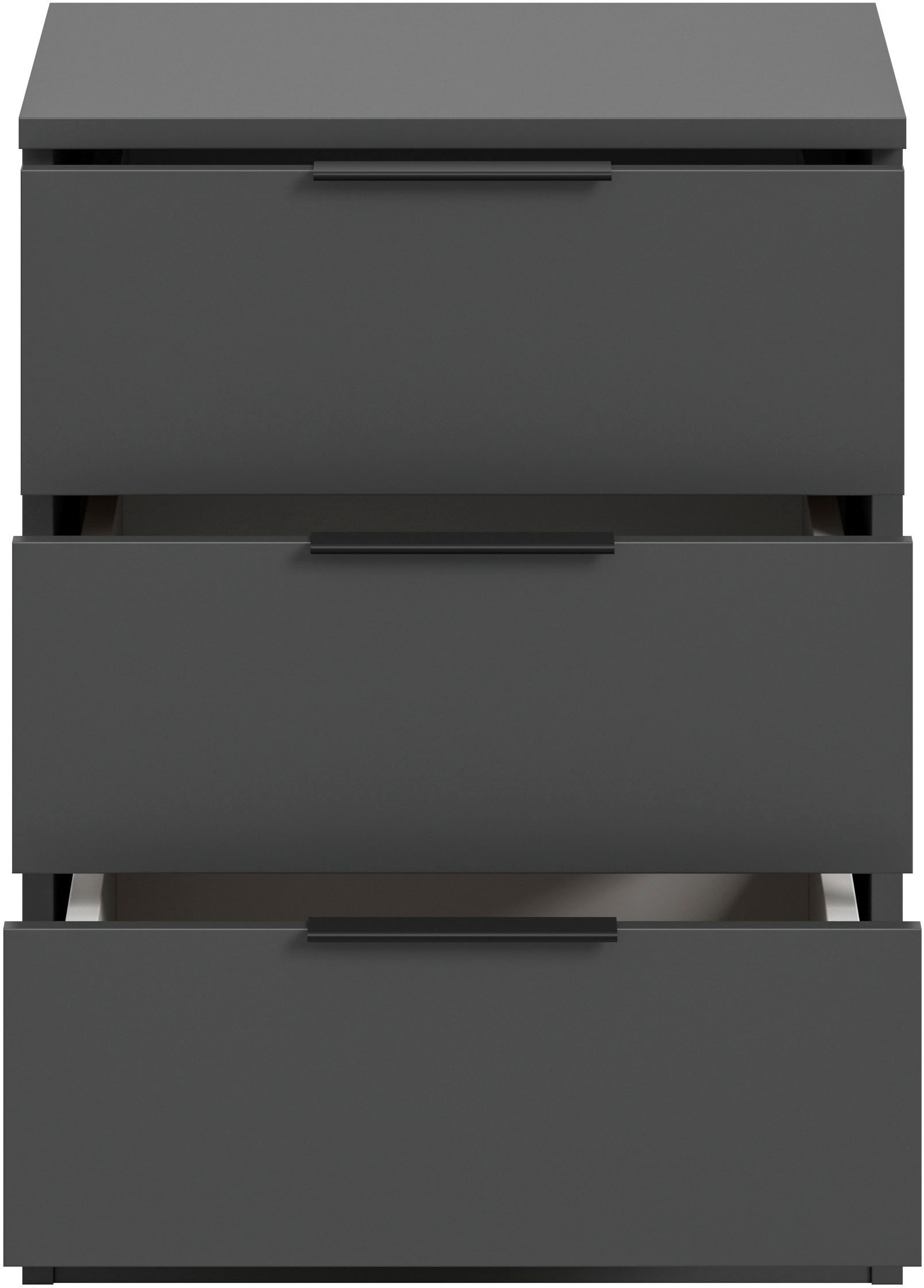 Home affaire Nachtkommode »Skarde Nachttisch Beistelltisch Kommode, Breite: 45 cm«, (1 St.), Skarde, Nachtkommode, 3 Schubkästen, anthrazit