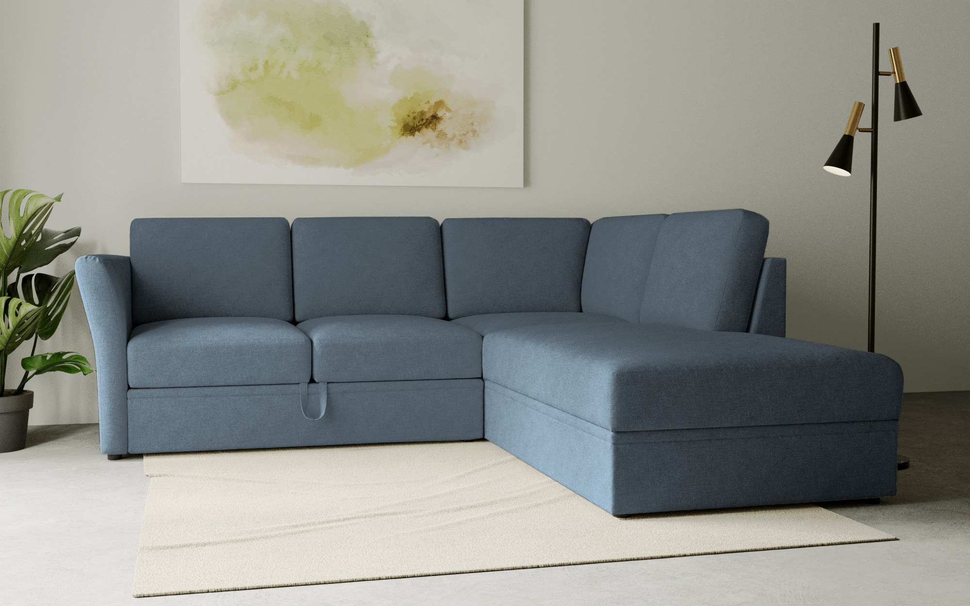 Home affaire Ecksofa »Lavars, L-Form, Schlafsofa«, mit Bettfunktion und Sta günstig online kaufen