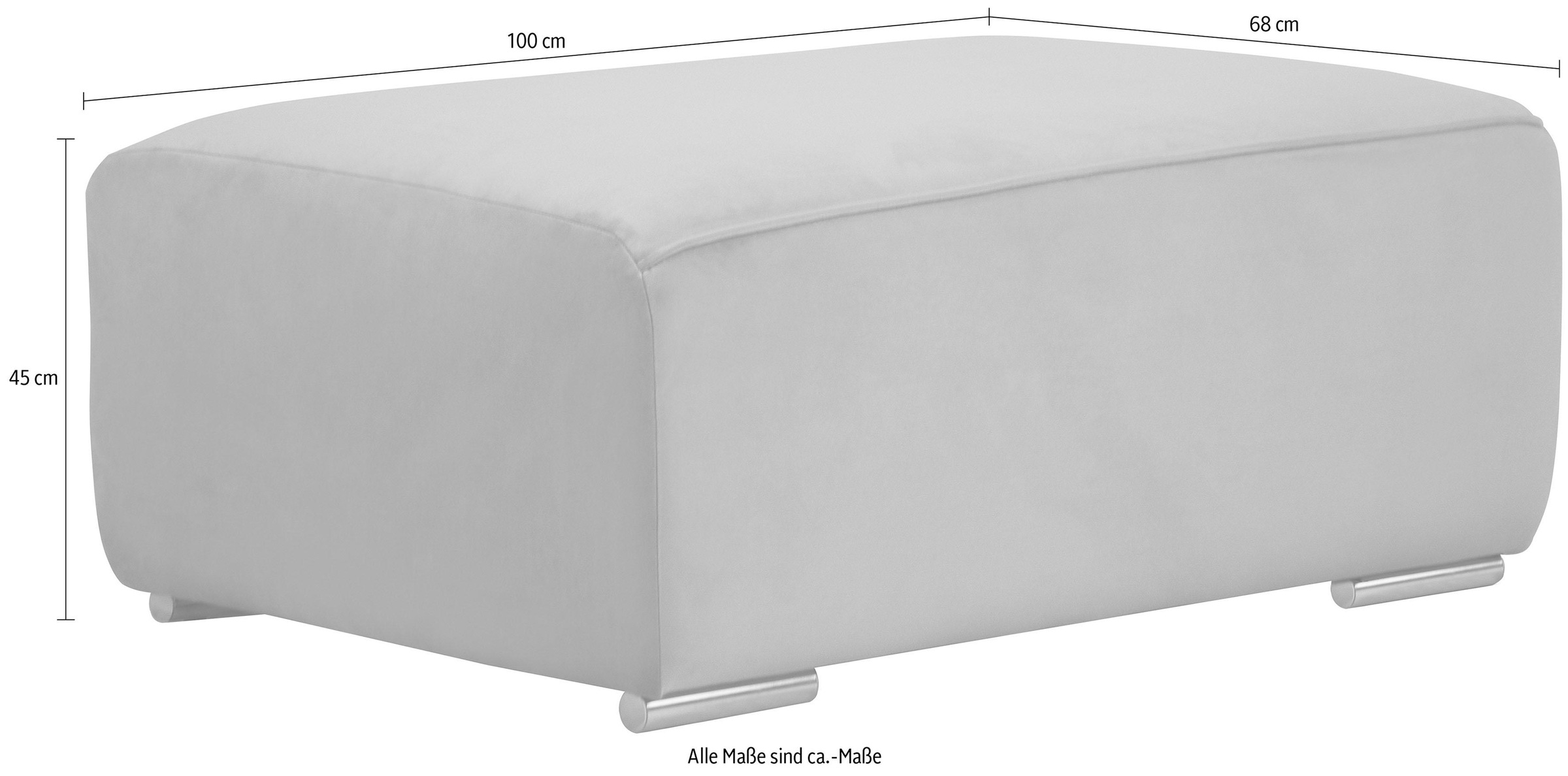 INOSIGN Hocker »BEATRICE mit Wellenfederung, Maße B/T/H: 100/68/45 cm«, passend zur "Beatrice"-Serie, in hochwertiger Verarbeitung