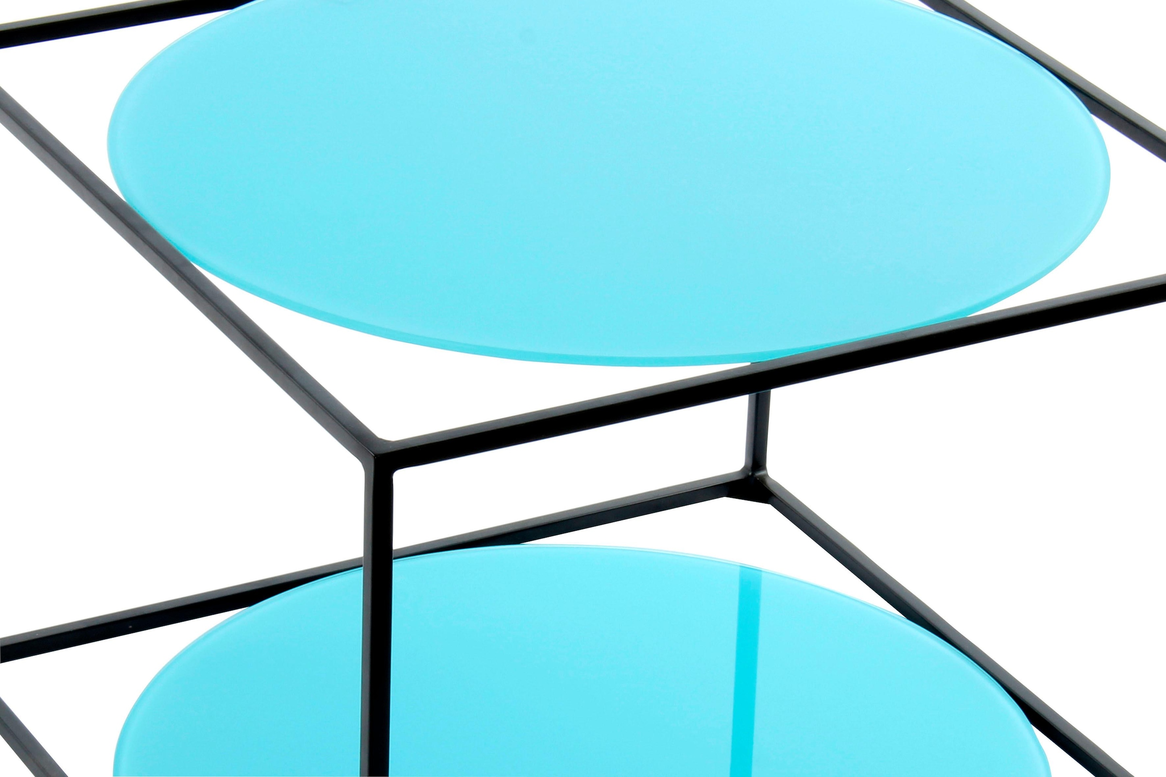 Kayoom Beistelltisch »Cody, Beistelltisch in Würfelform, offenes, modernes Design«, (1 St.), moderne Kubusform mit runden Ablageflächen aus Glas