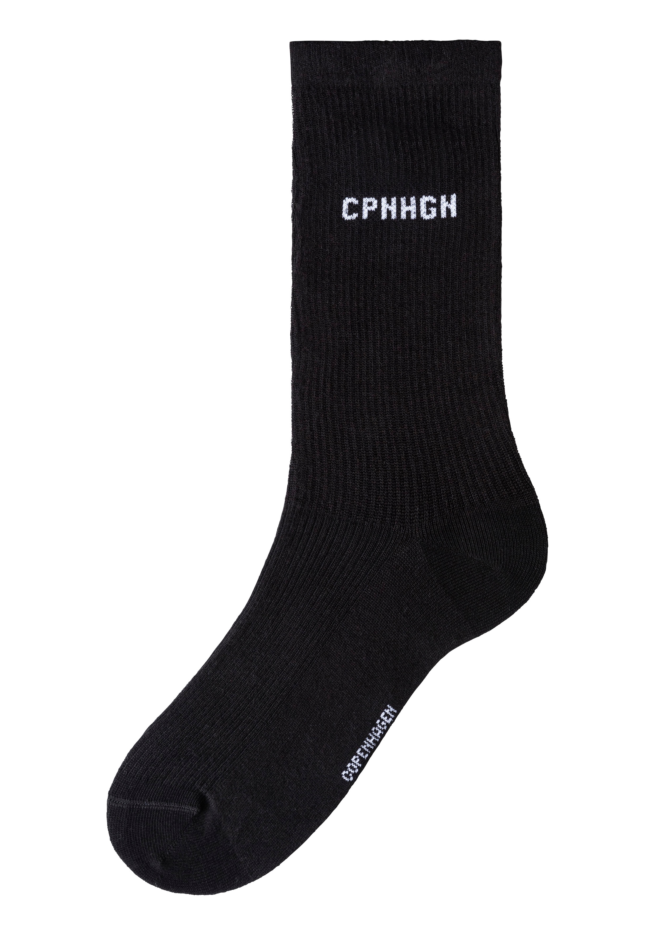 Copenhagen Studios Basicsocken, (Packung, 3 Paar), mit Rippstruktur und Stickerei