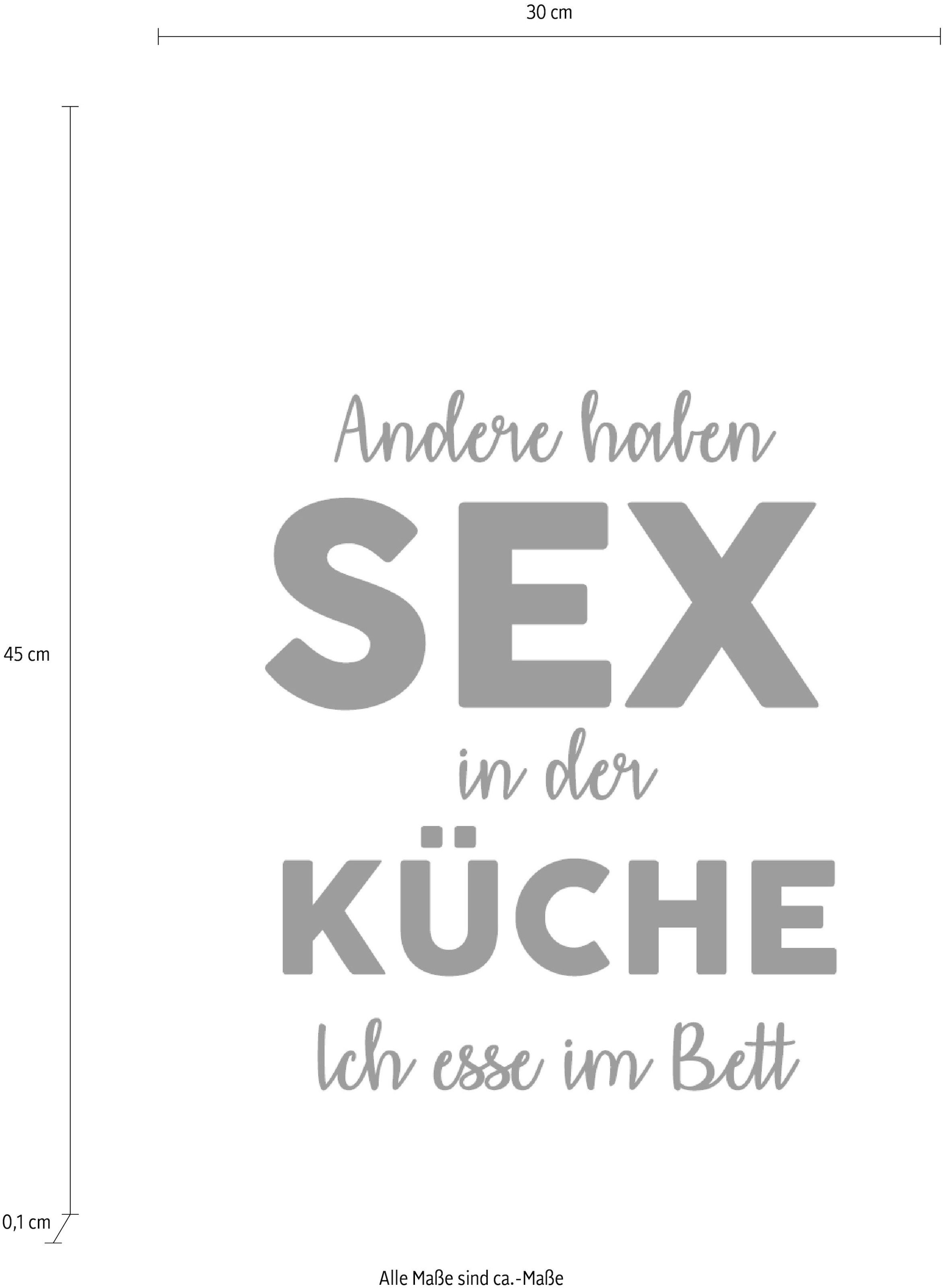 »Andere auf auf kaufen ...«, der haben Rechnung Wanddekoobjekt in Schriftzug Sex queence Stahlblech