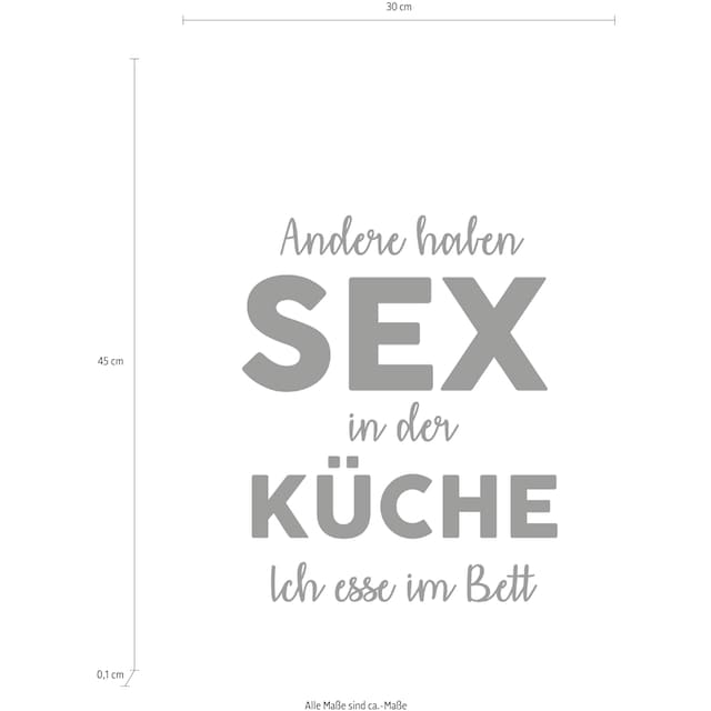 queence Wanddekoobjekt »Andere haben Sex in der ...«, Schriftzug auf  Stahlblech auf Rechnung kaufen