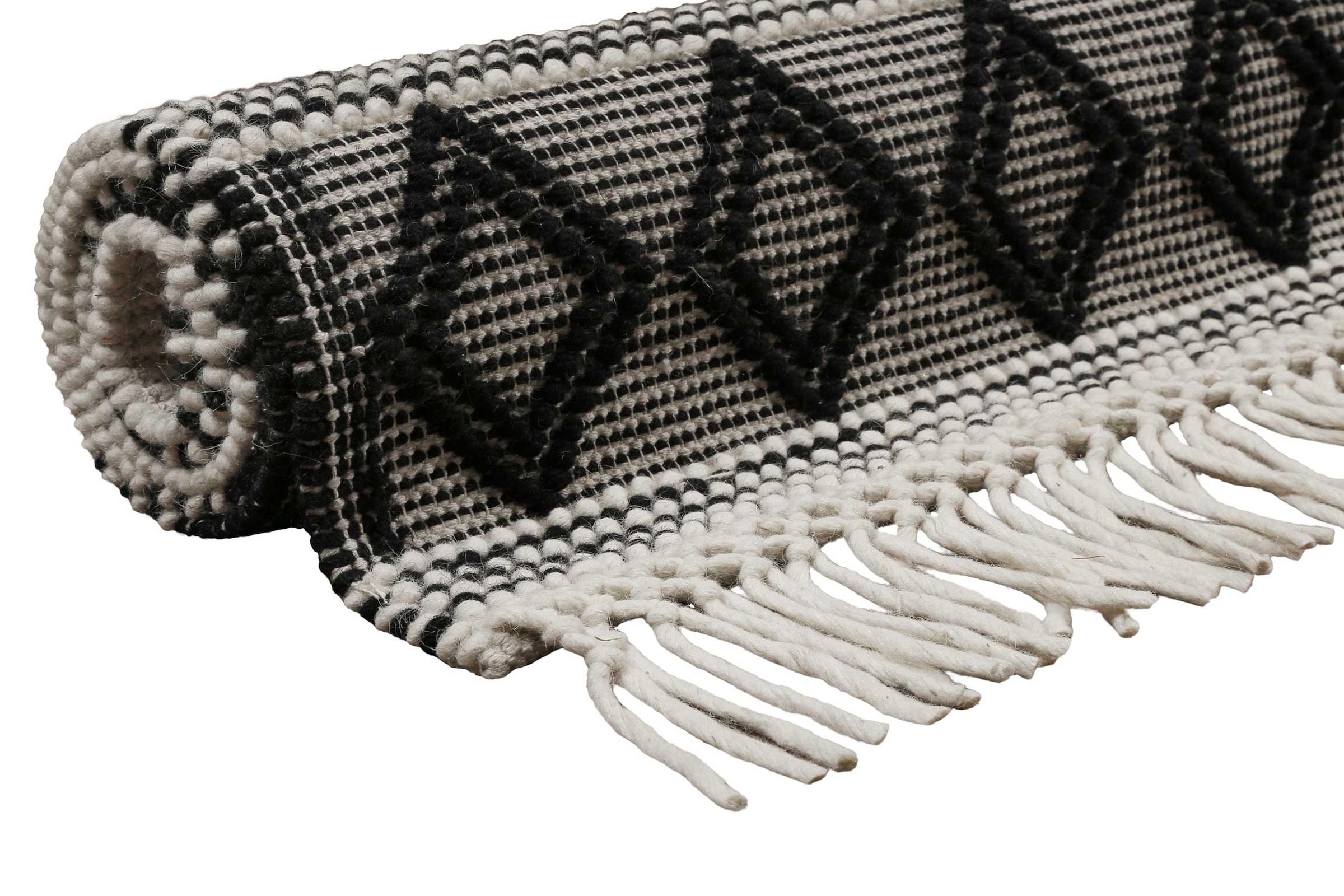 Esprit Teppich »Cara« rechteckig 8 mm Höhe Wollteppich, Raute, kurzflor, handgewebt, Skandi, geometrisch, natur