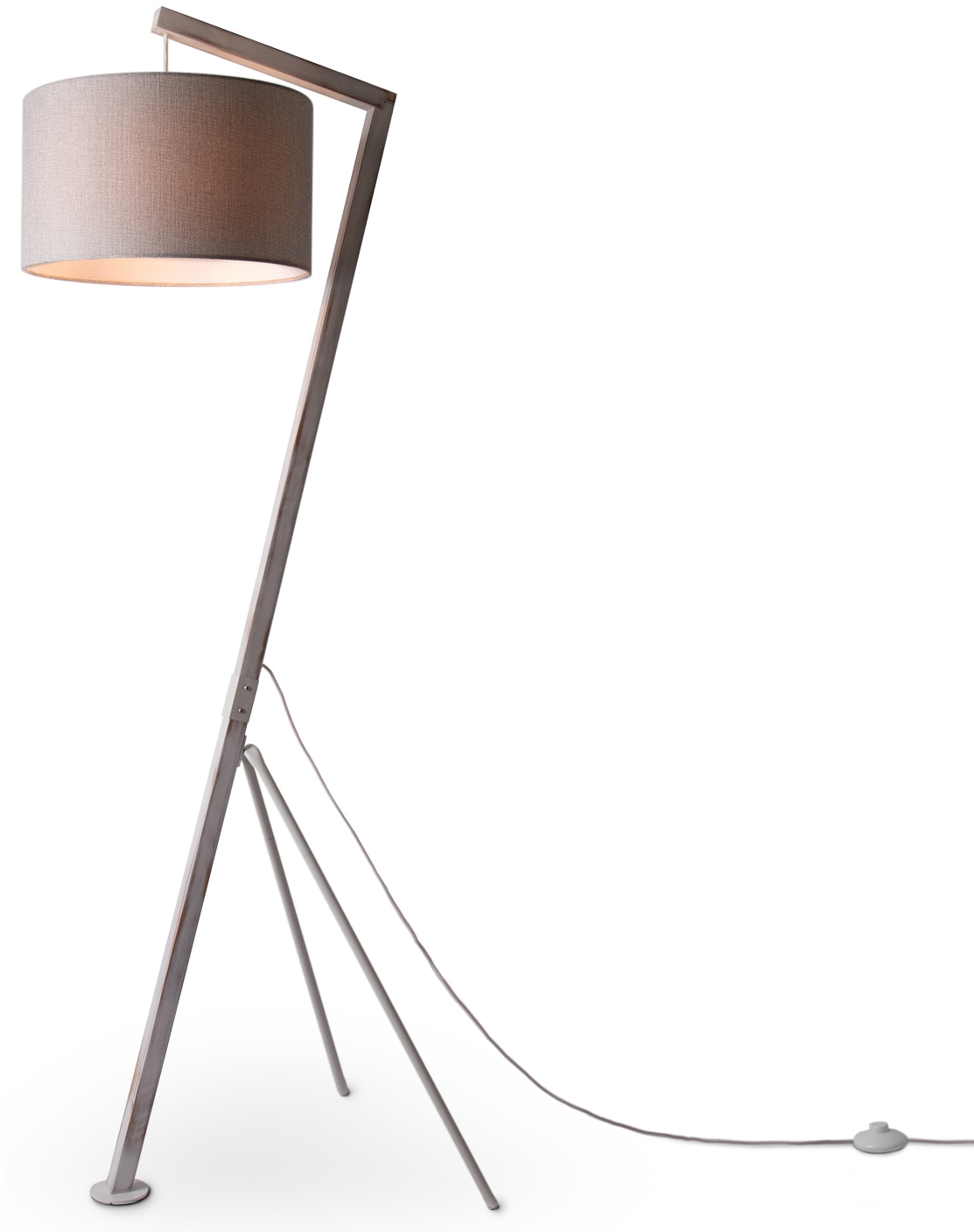 Paco Home Stehlampe »GALLOW«, 1 flammig-flammig, Modern Wohnzimmer Dreibein Holz Metall Vintage E27 Galgen