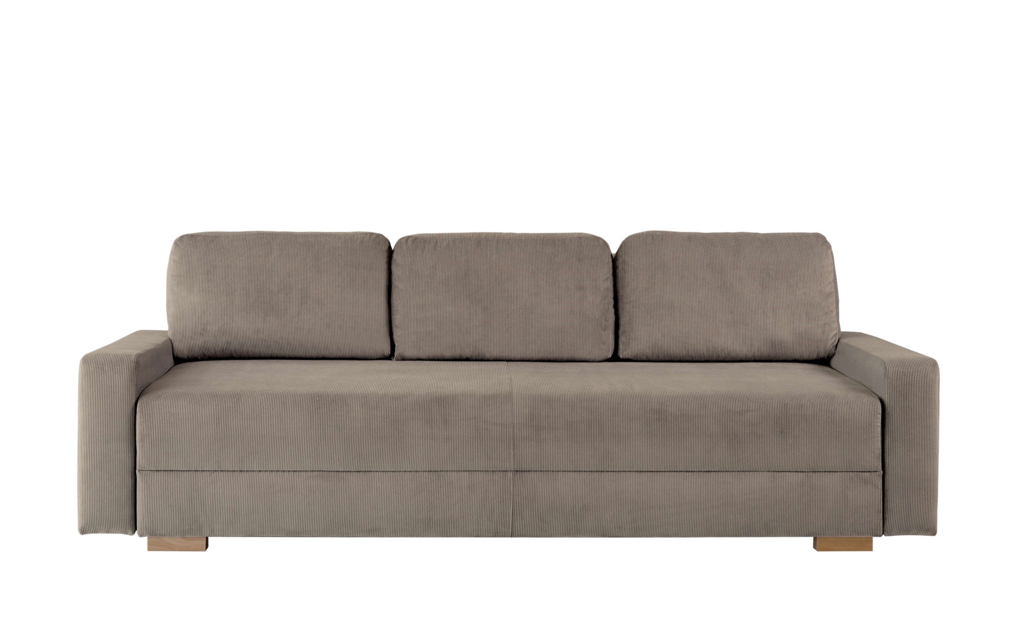 INOSIGN 3-Sitzer »SHERIDIAN Schlafsofa mit Bettkasten, in Feincord & Velvet«, mit Wellenunterfederung, moderne Bezüge, B/H/T 225/94/80