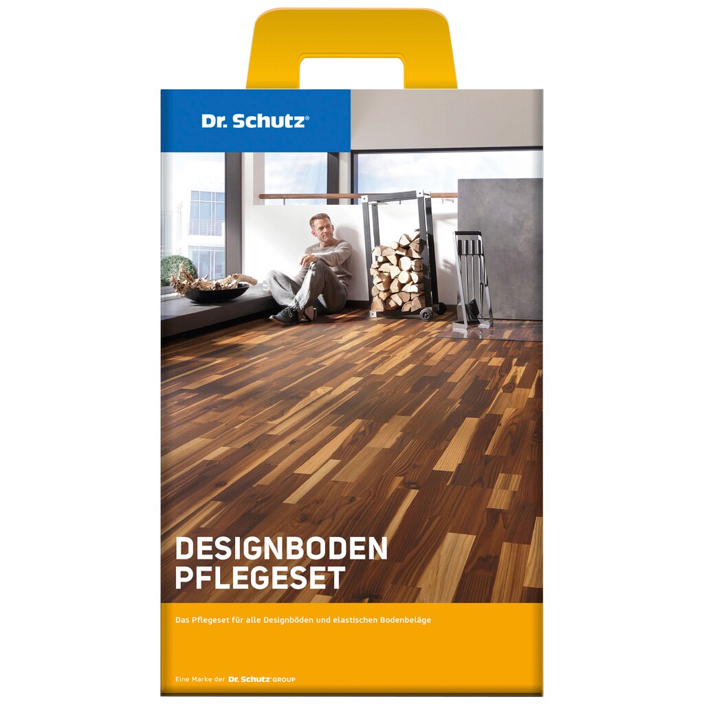 Bodenmeister Bodenpflegemittel »Dr. Schutz Designboden Pflegeset«, (Set, 3 St.), PU-Reiniger und Vollpflege matt