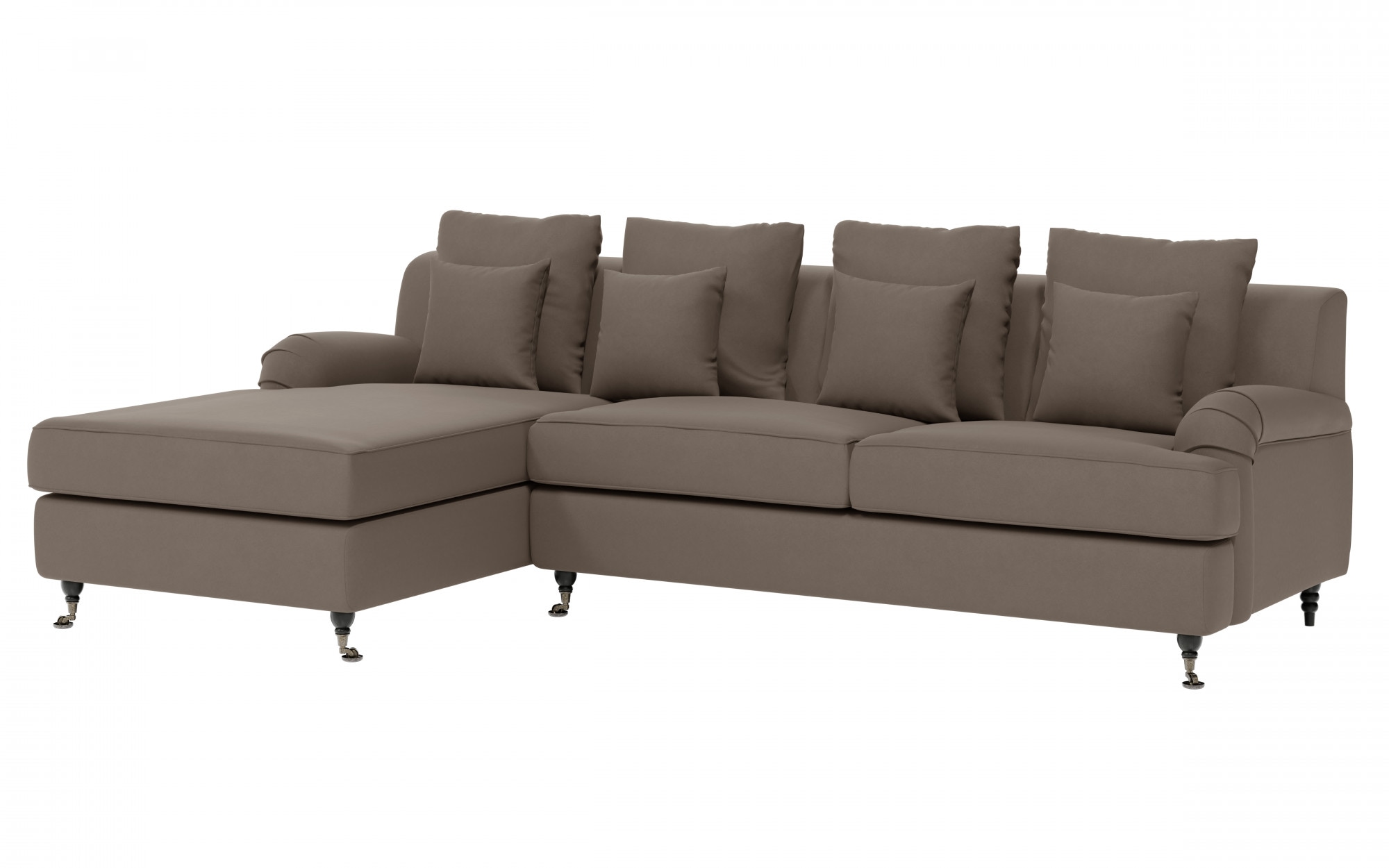 Guido Maria Kretschmer Home&Living Ecksofa »NORIN L-Form«, zwei Fußarten: vorne - Rollen, hinten - Holzfüße