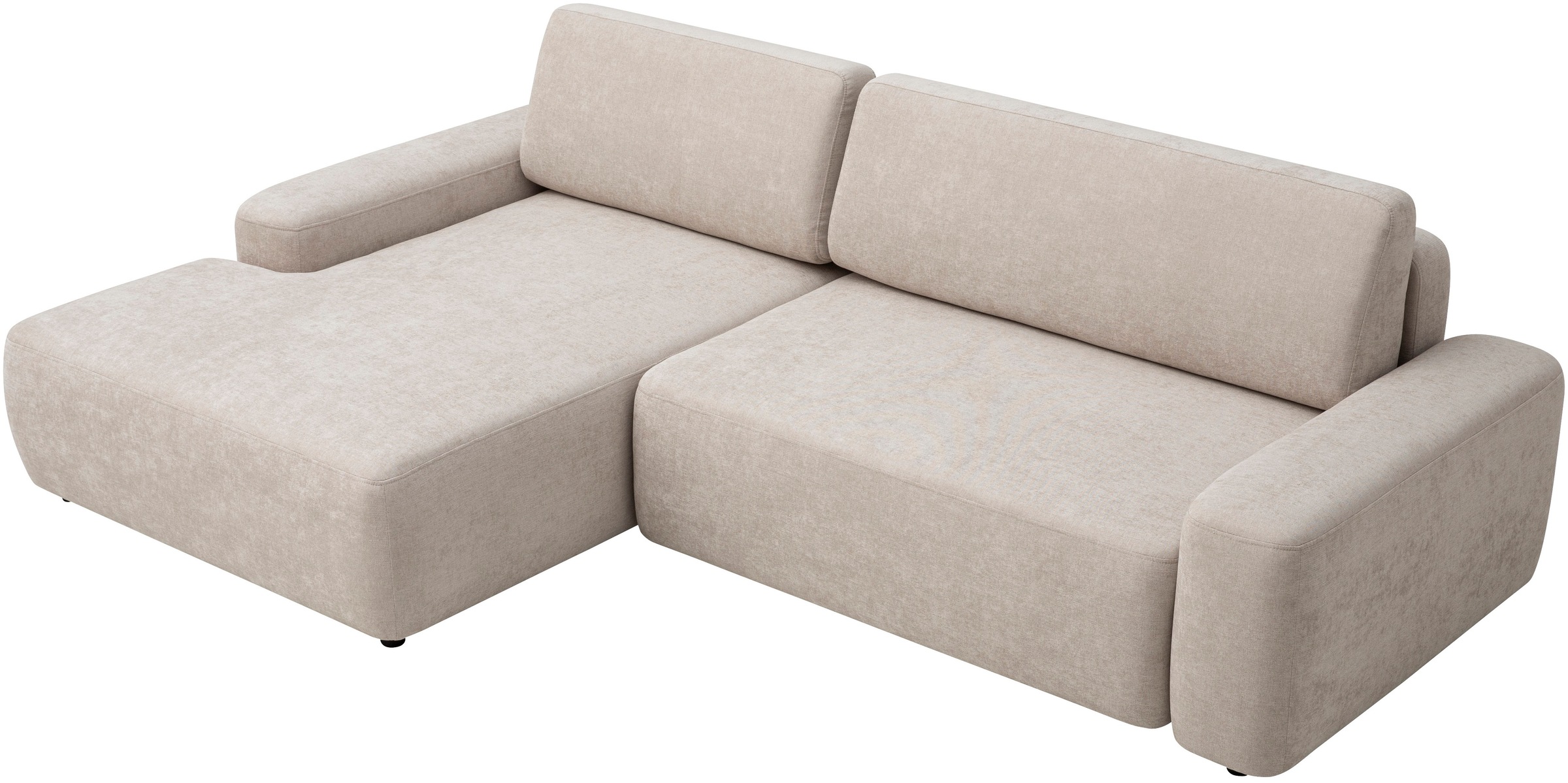 INOSIGN Ecksofa »TORGE (264cm), Schlafsofa in Cord, Samtvelours o Struktur fein, L-Form«, Schlaffunktion, Bettkasten, Liegefläche: 125/210 cm