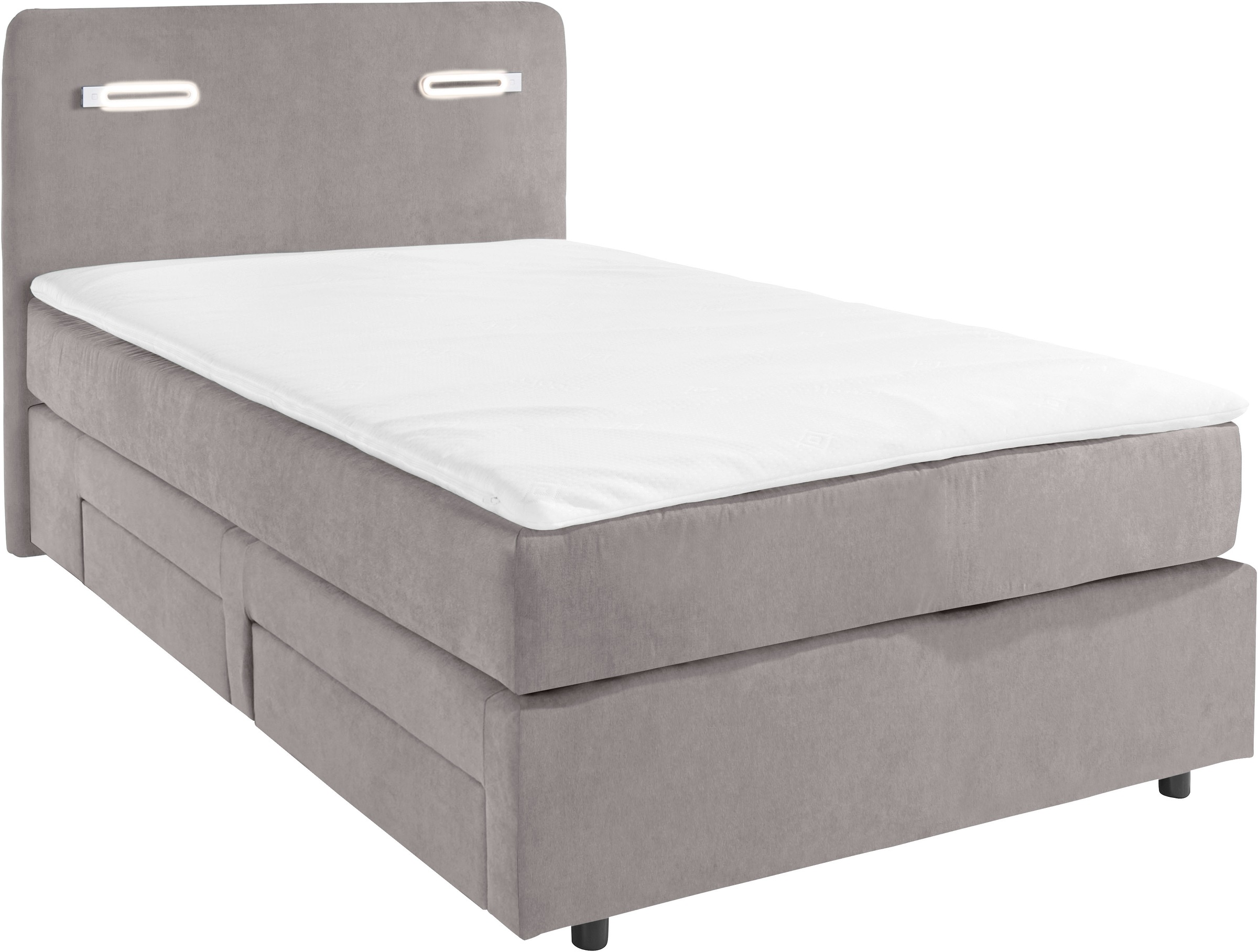 INOSIGN Boxbett »Luan«, Schubkästen, LED-Beleuchtung und Topper, in Breite 120 cm und 180 cm
