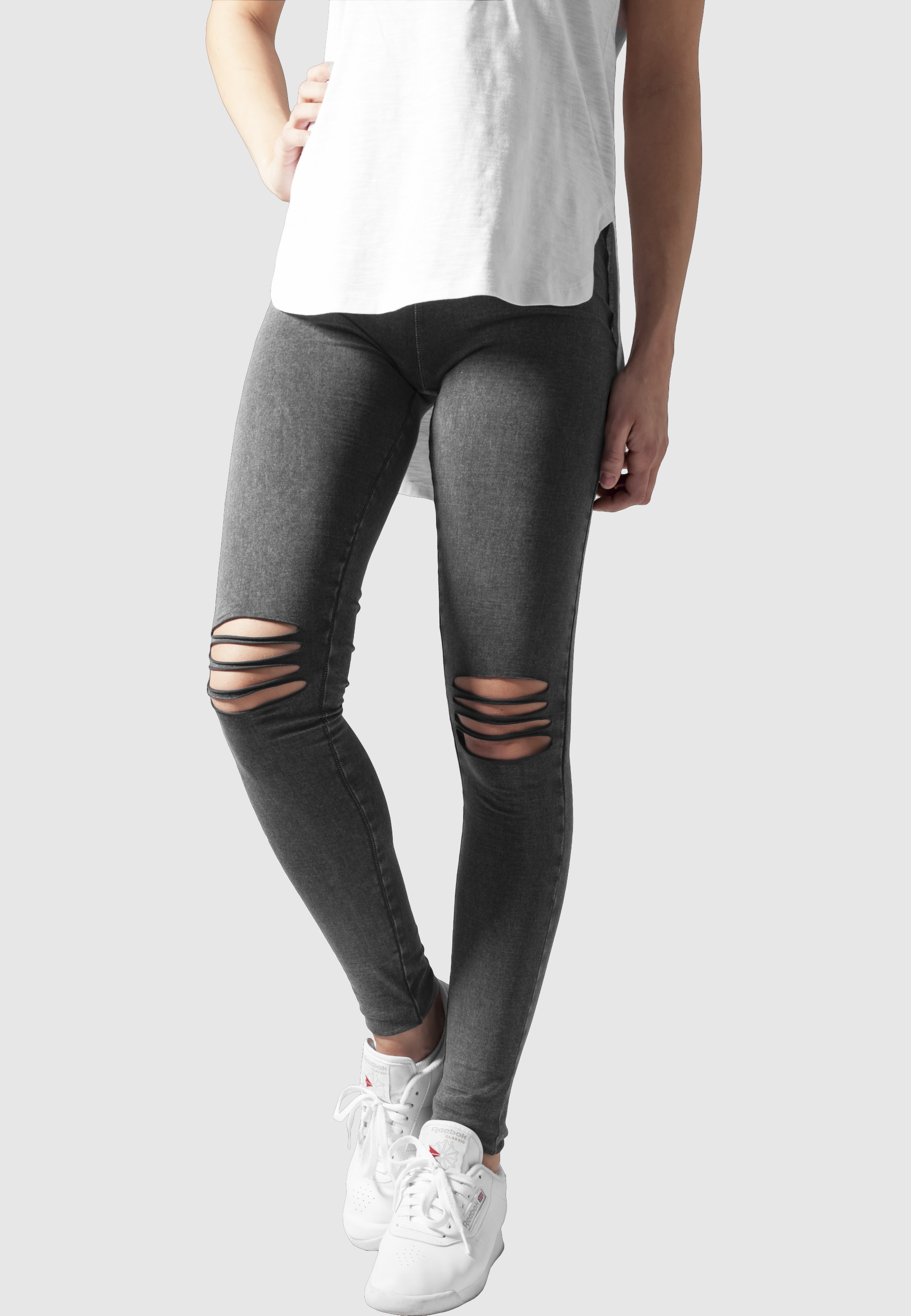 URBAN CLASSICS Leggings »Urban Classics Damen Ladies Cutted Knee Leggings«