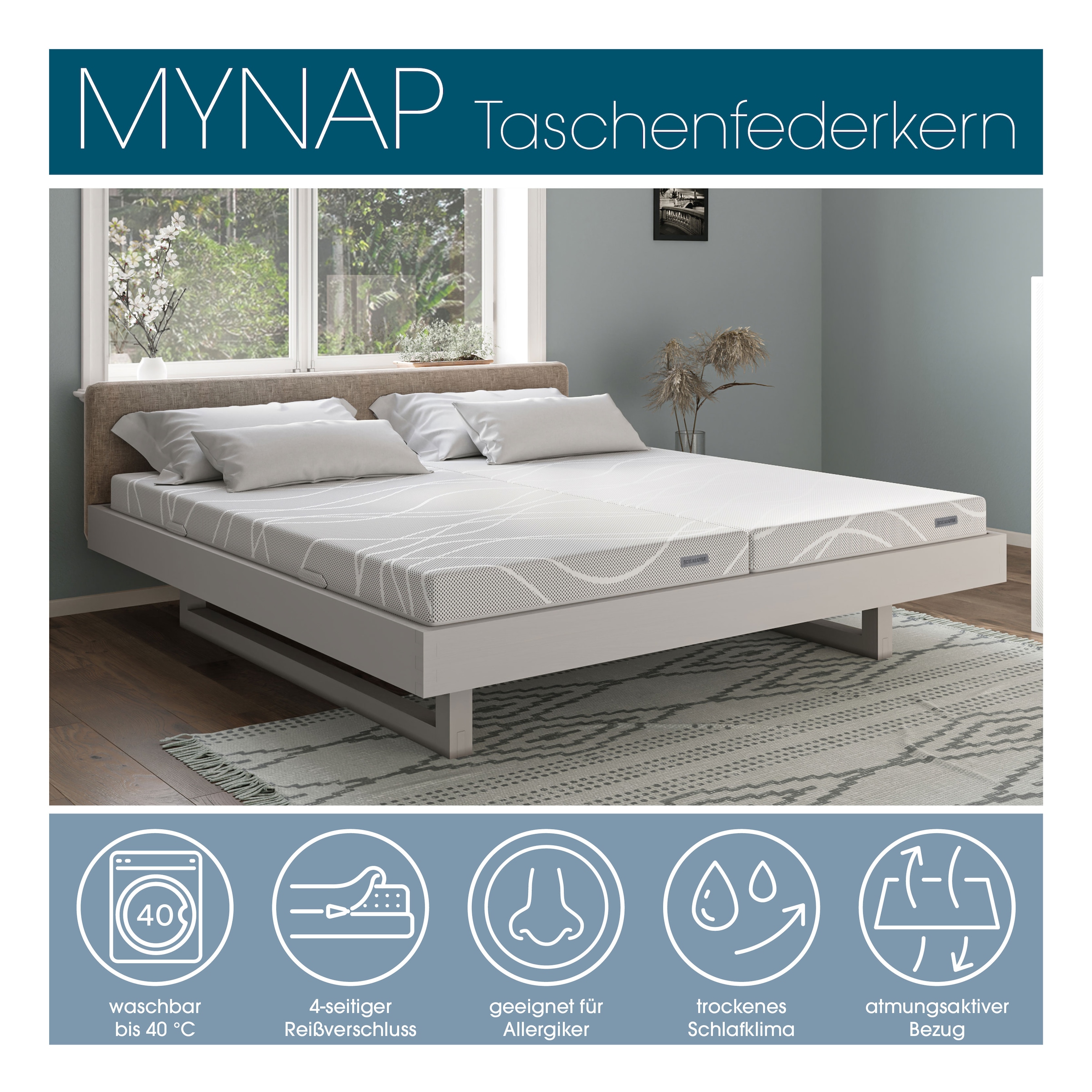 Schlaraffia Taschenfederkernmatratze »Schlaraffia myNap TFK-Matratze,« 19 cm hoch 500 Federn 1 Stk. tlg. mit speziellem X-Spring Federkern