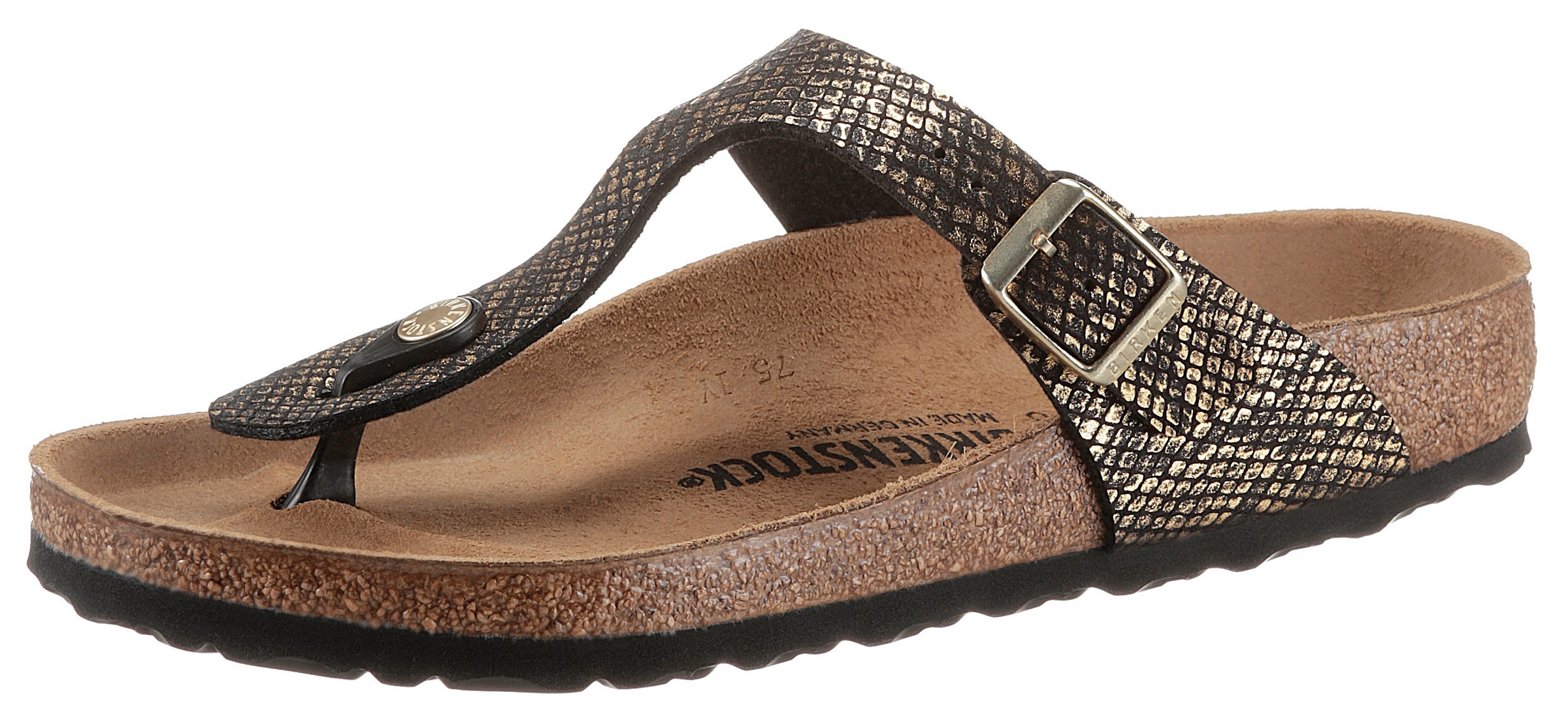 Birkenstock Zehentrenner »Gizeh Shiny«, in glänzender Reptiloptik kaufen