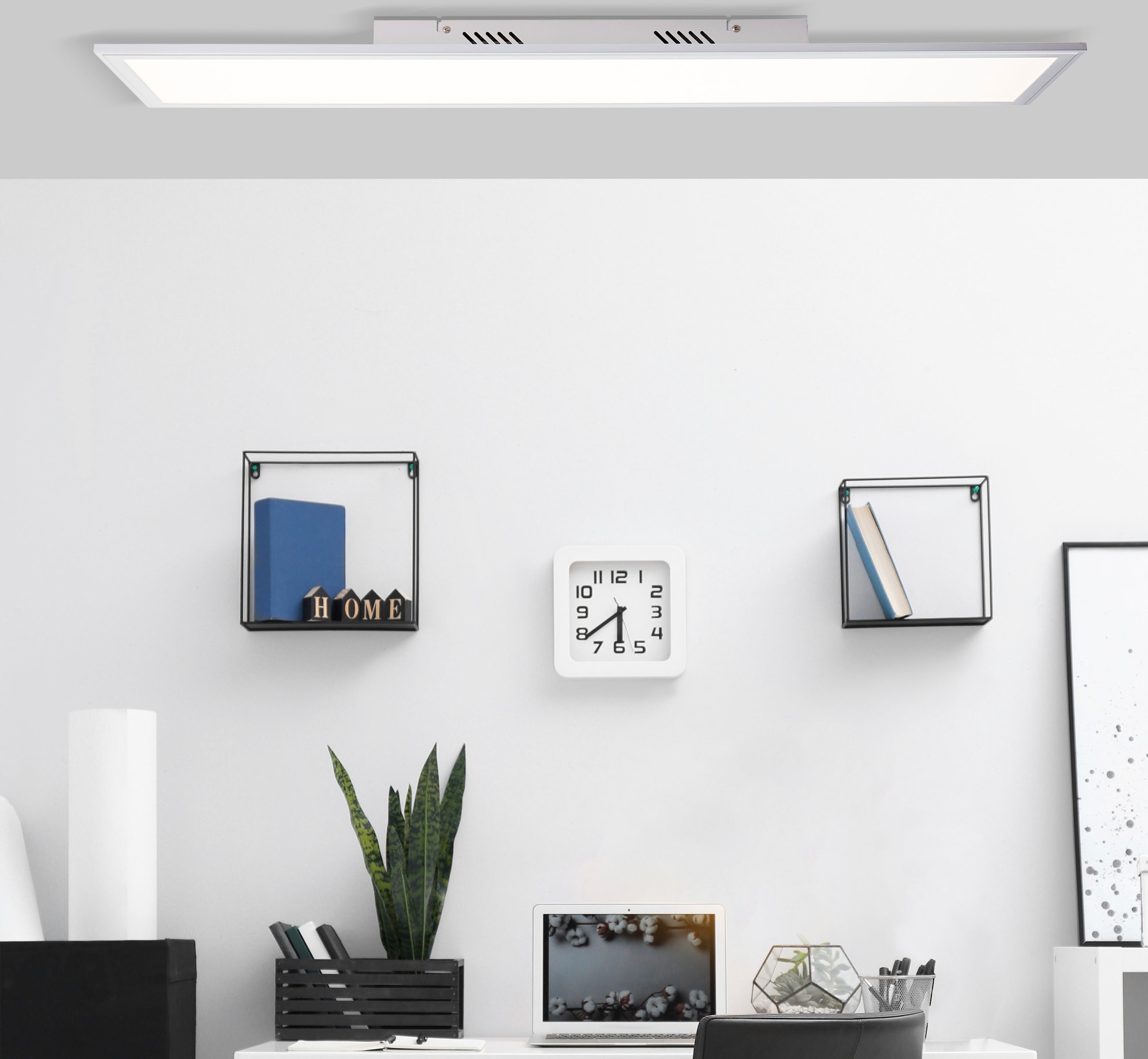 Brilliant LED Panel »Flat«, 1 flammig-flammig, 100 x 25 cm, dimmbar, CCT,  3400 lm, Fernbedienung, silberfarben auf Raten bestellen
