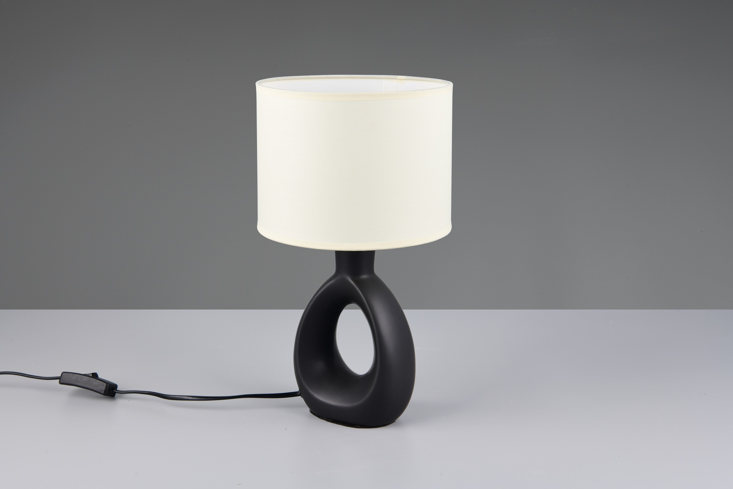 Leonique Tischlampe »Charmont, Deko Tischleuchte mit Stoffschirm, Schnurschalter exkl 1xE14«, 1 flammig, Leuchtmittel E14 | Leuchtmittel wechselbar, max. 40W, Ø 20cm Höhe 35,5 cm Nachttischleuchte Tischlampe Kommode
