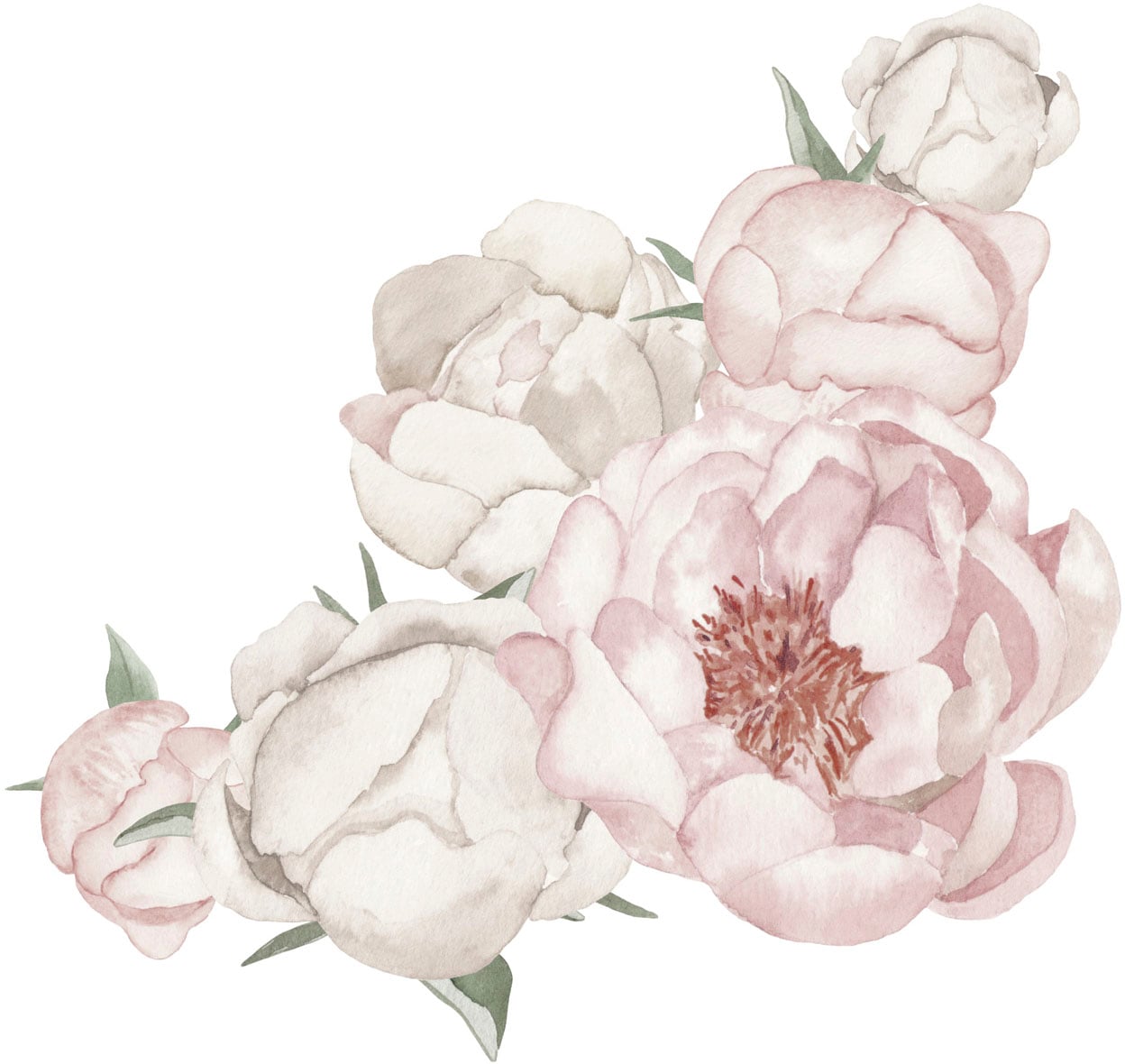queence Wandtattoo »Leah« Wandbild, Sticker, rosa, Blume, Blüte, selbstkleb günstig online kaufen