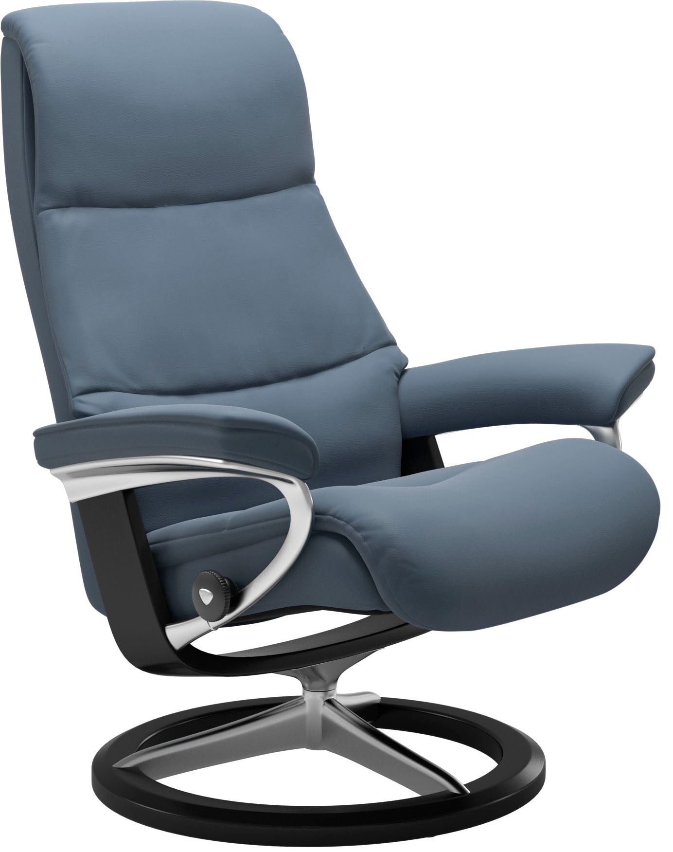 Stressless® Relaxsessel »View«, (Set, Relaxsessel mit Hocker), mit Signature Base, Größe M,Gestell Schwarz