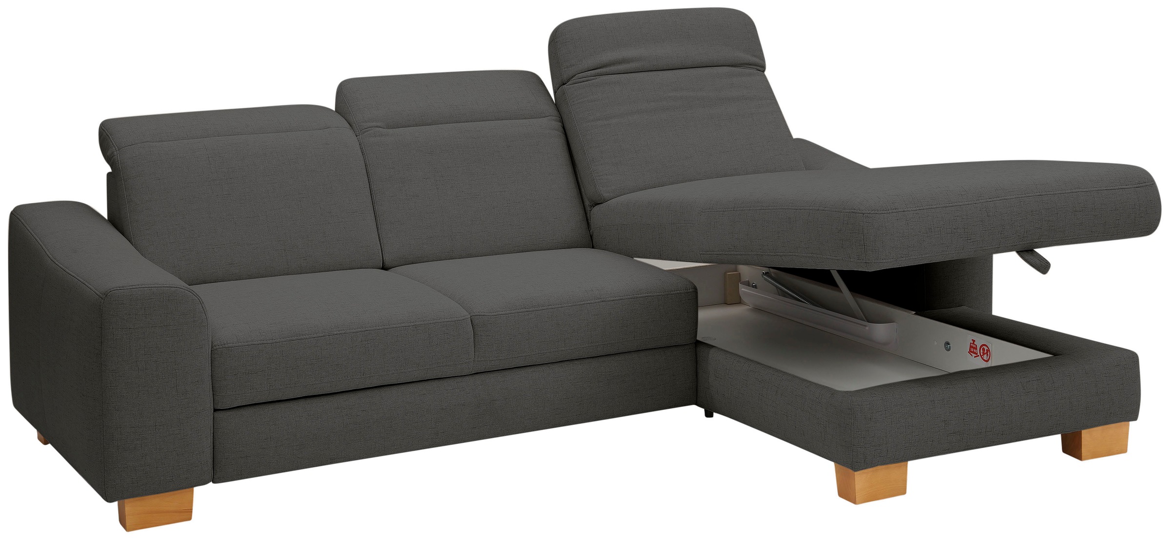 Home affaire Ecksofa »Dundee L-Form«, wahlweise mit Kopfteilverstellung und zusätzlich mit Bettfunktion