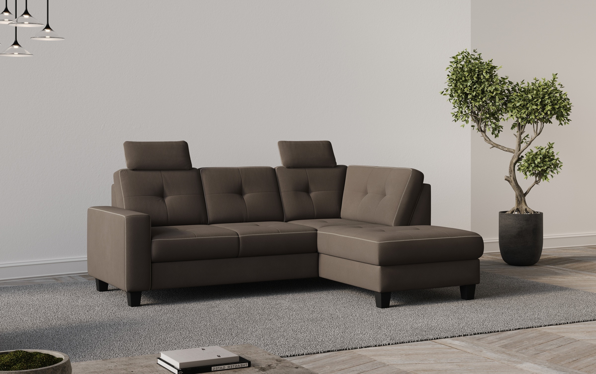 Places of Style Ecksofa »Varese«, Kreuznaht in beige günstig online kaufen