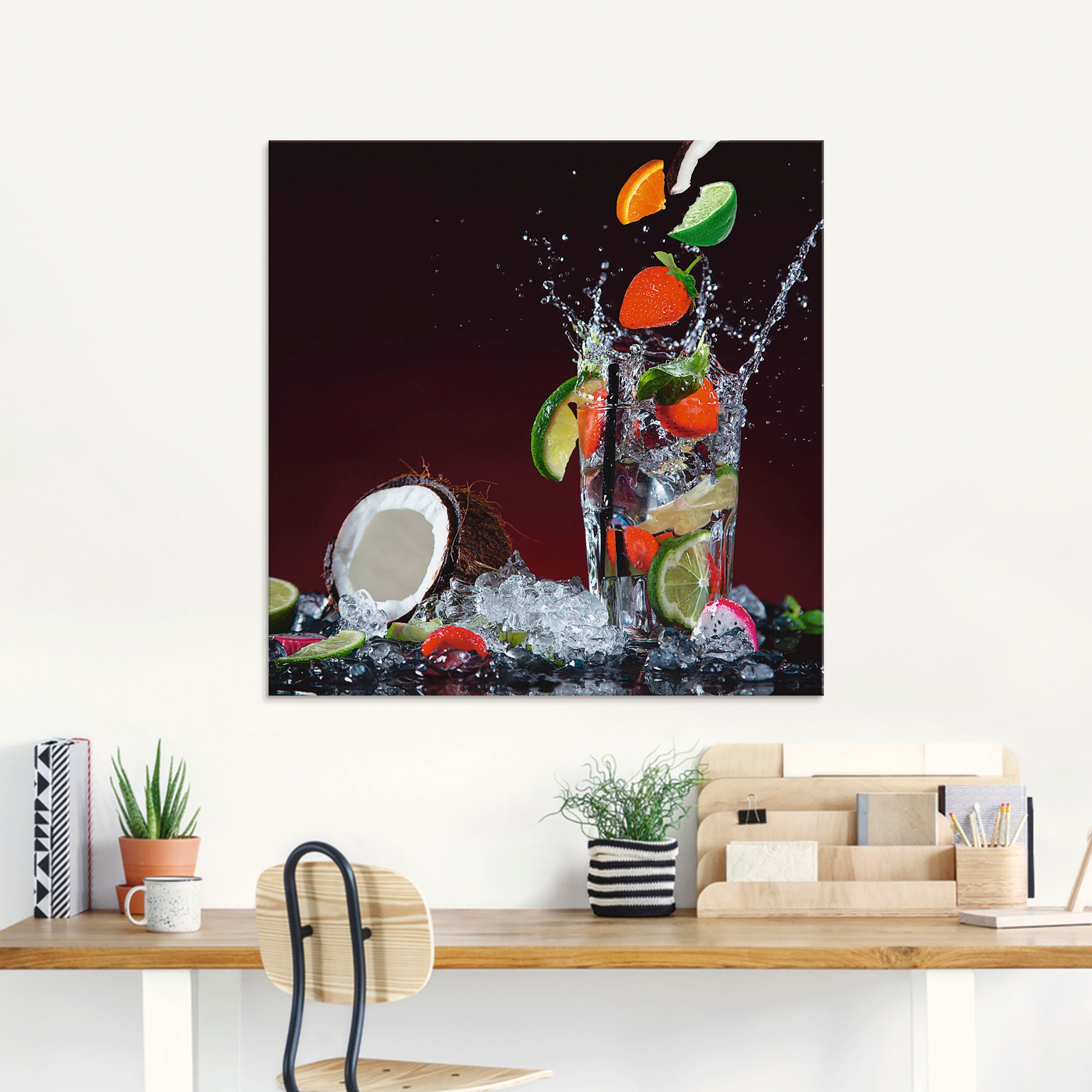 Artland Glasbild »Frischer Fruchtcocktail II«, Getränke, (1 St.), in verschiedenen Größen
