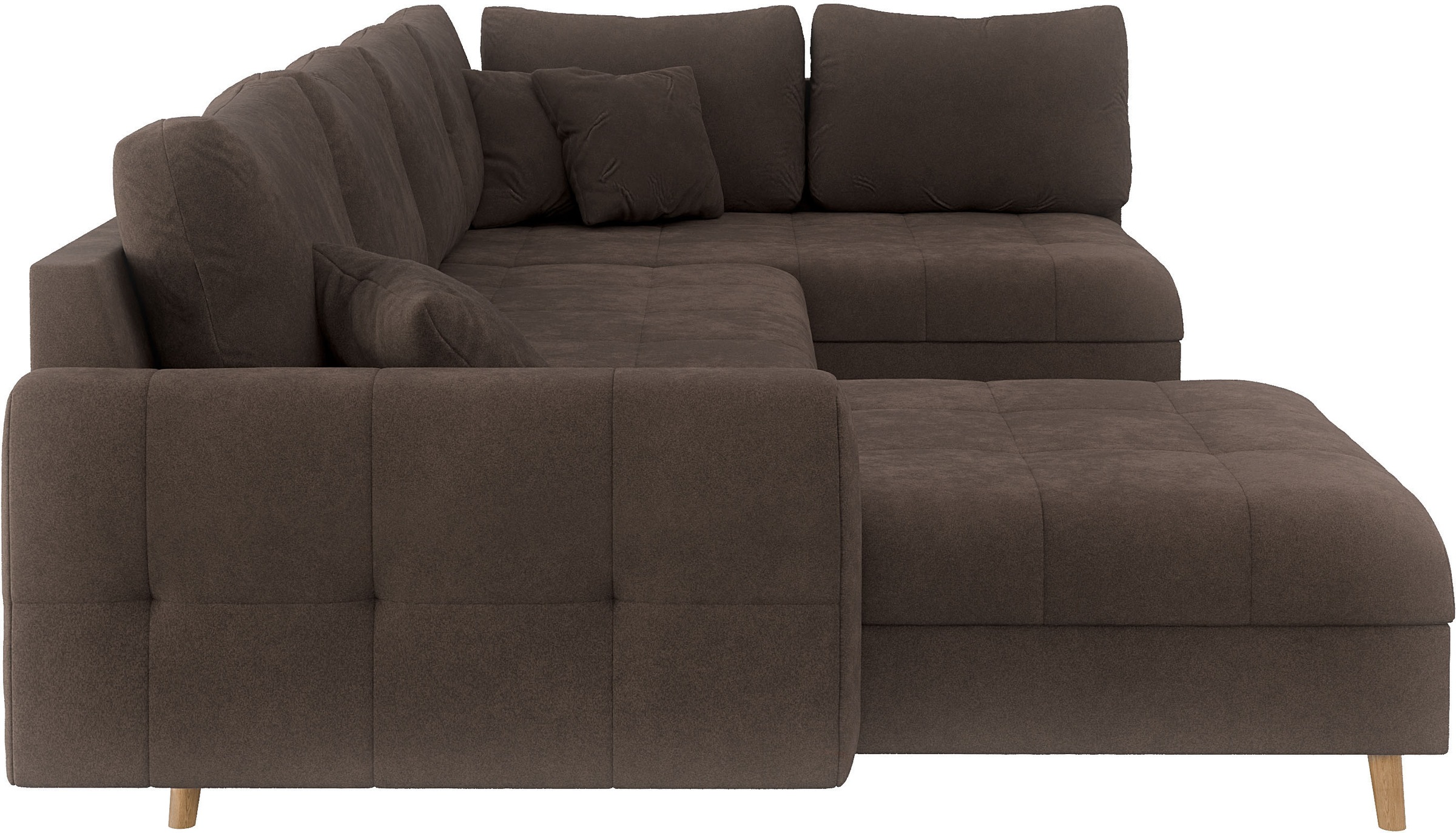 Home affaire Wohnlandschaft »CHARRE U-Form mit Ottomane, Maße B/T/H: 310/161/81 cm«, feine Steppung, lose Rücken- und Zierkissen, auch in Cord und Bouclé