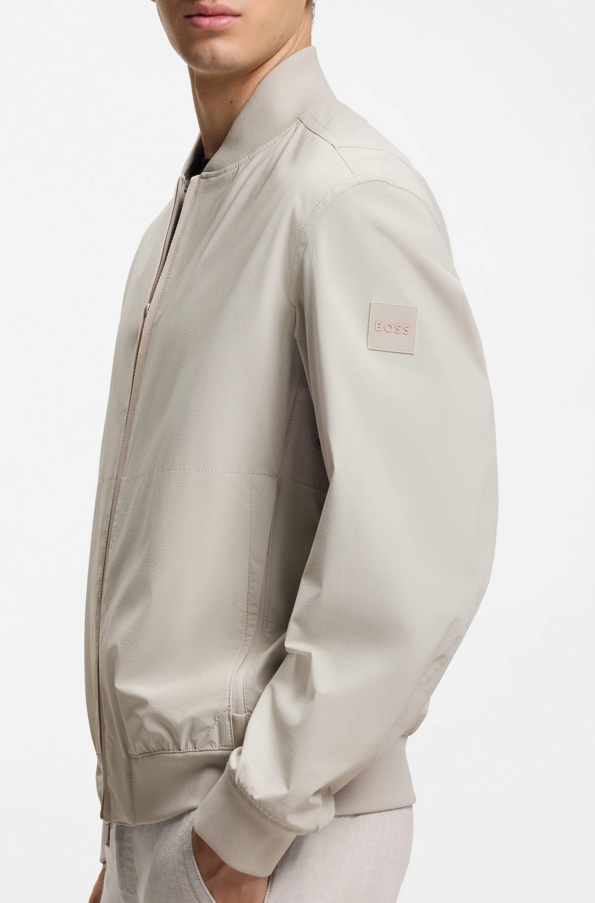 BOSS ORANGE Blouson »Osruf« Rippbündchen, Regular Fit, 2-wege-Reißverschluss