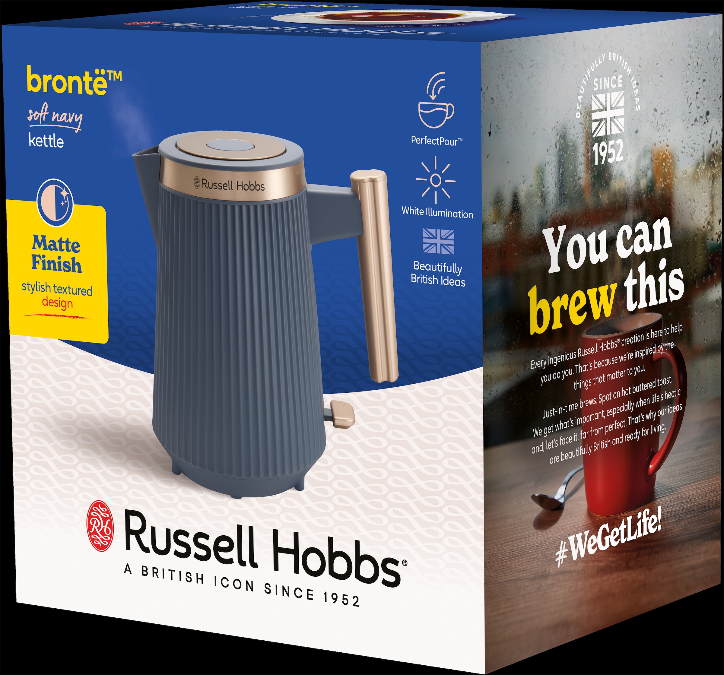 RUSSELL HOBBS Wasserkocher »Brontë 26752-70, Soft Navy« 2400 W 1,7l,