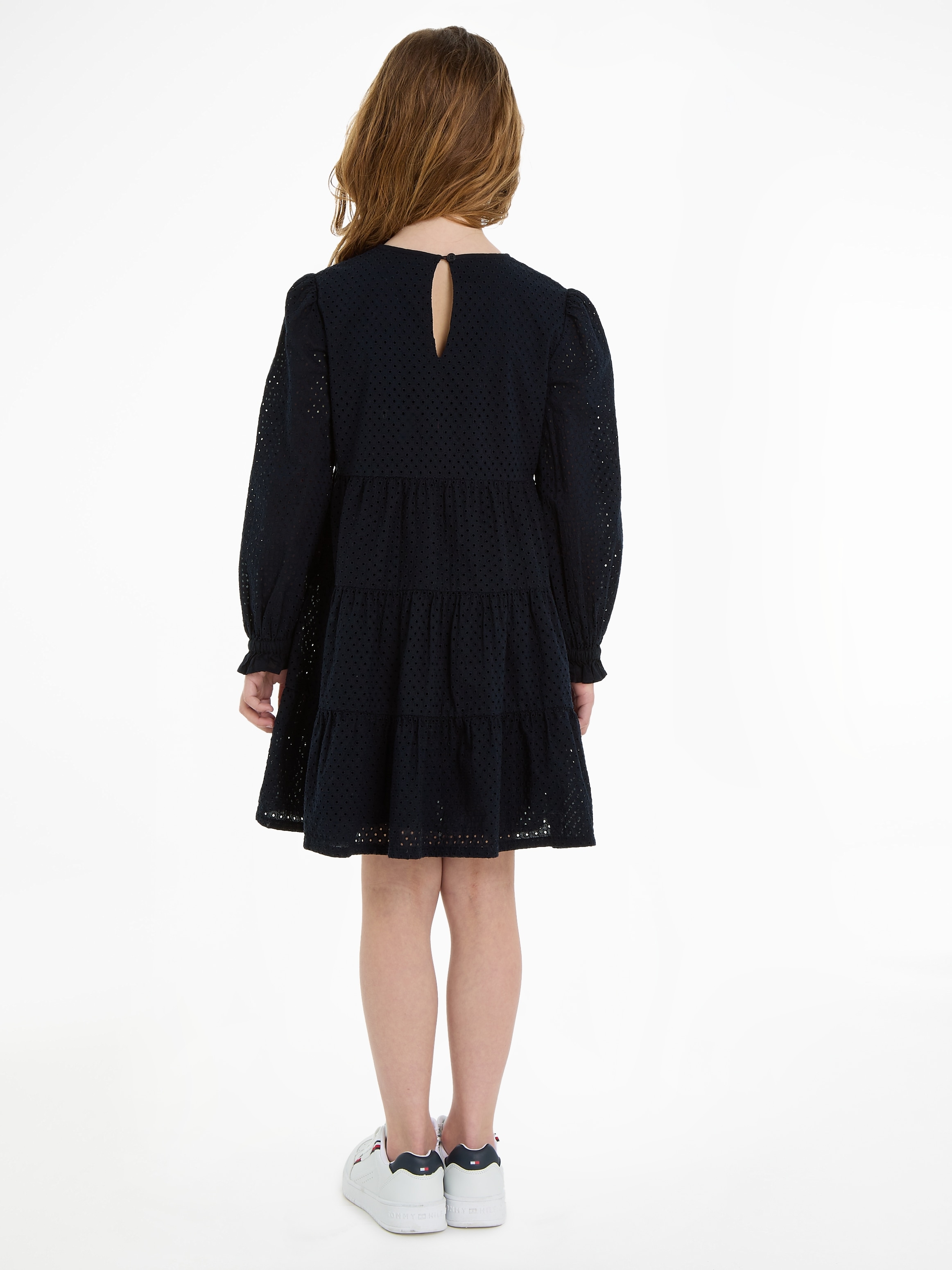 Tommy Hilfiger Volantkleid »BRODERIE ANGLAISE DRESS«, allover in Lochstickerei, mit Volants