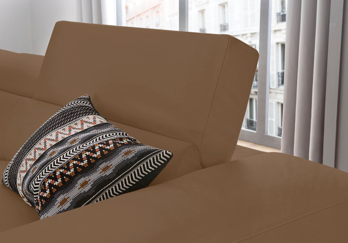 W.SCHILLIG Ecksofa »piedroo, Designsofa mit tollem Sitzkomfort, bequem, L-Form«, Kopfteilverstellung, wahlweise mit Sitztiefenverstellung, Breite 343cm