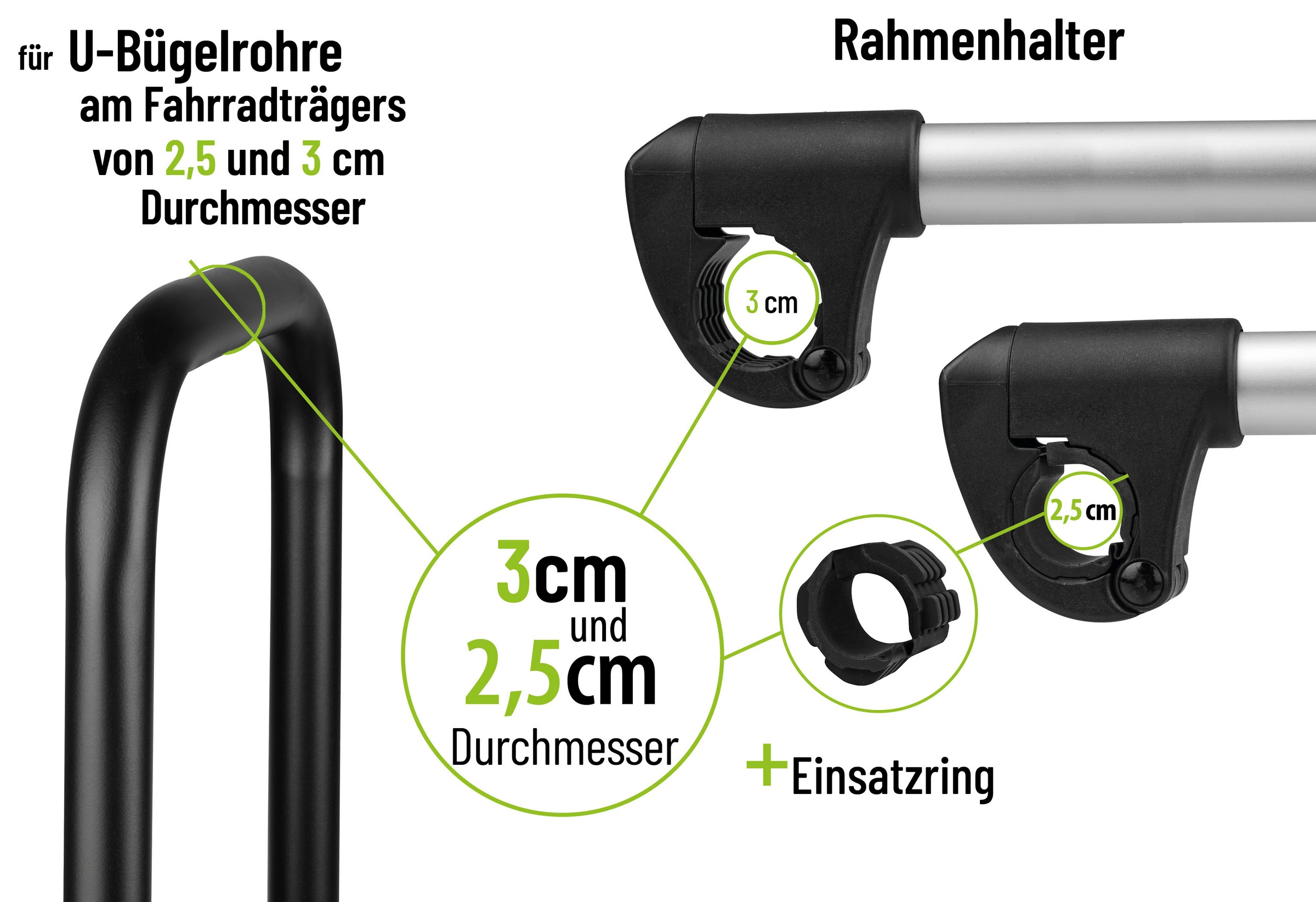 EUFAB Fahrradträger-Rahmenhalter »Strap-Rahmenhalter kurz Ø 25+30mm«