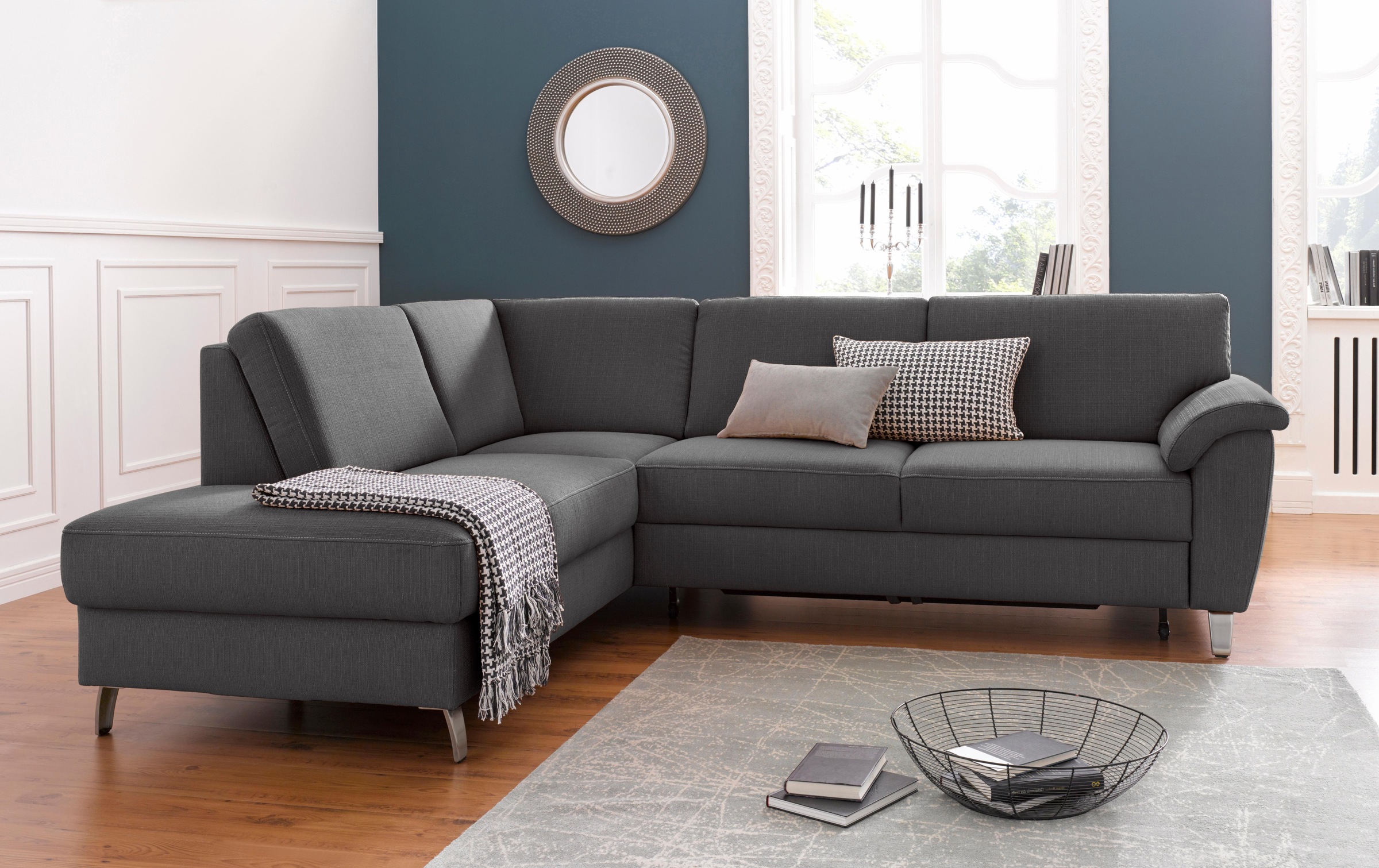 sit&more Ecksofa »Texel L-Form«, mit Federkern, wahlweise mit Bettfunktion günstig online kaufen
