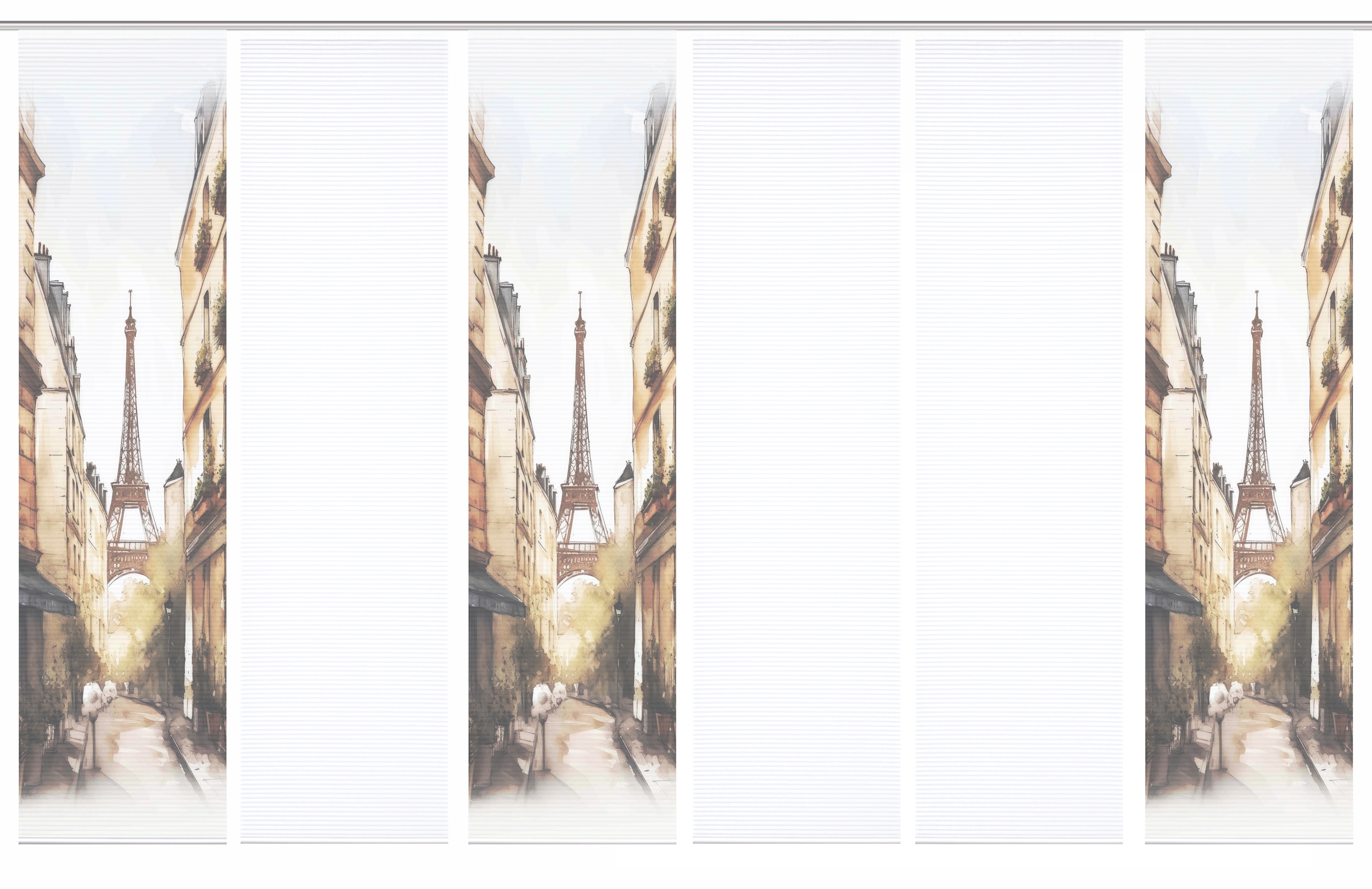 HOME in green Schiebegardine »FRANCQ« Paneelwagen 6 Stk. tlg. Bambusoptik, SET, recycelt, Digitaldruck